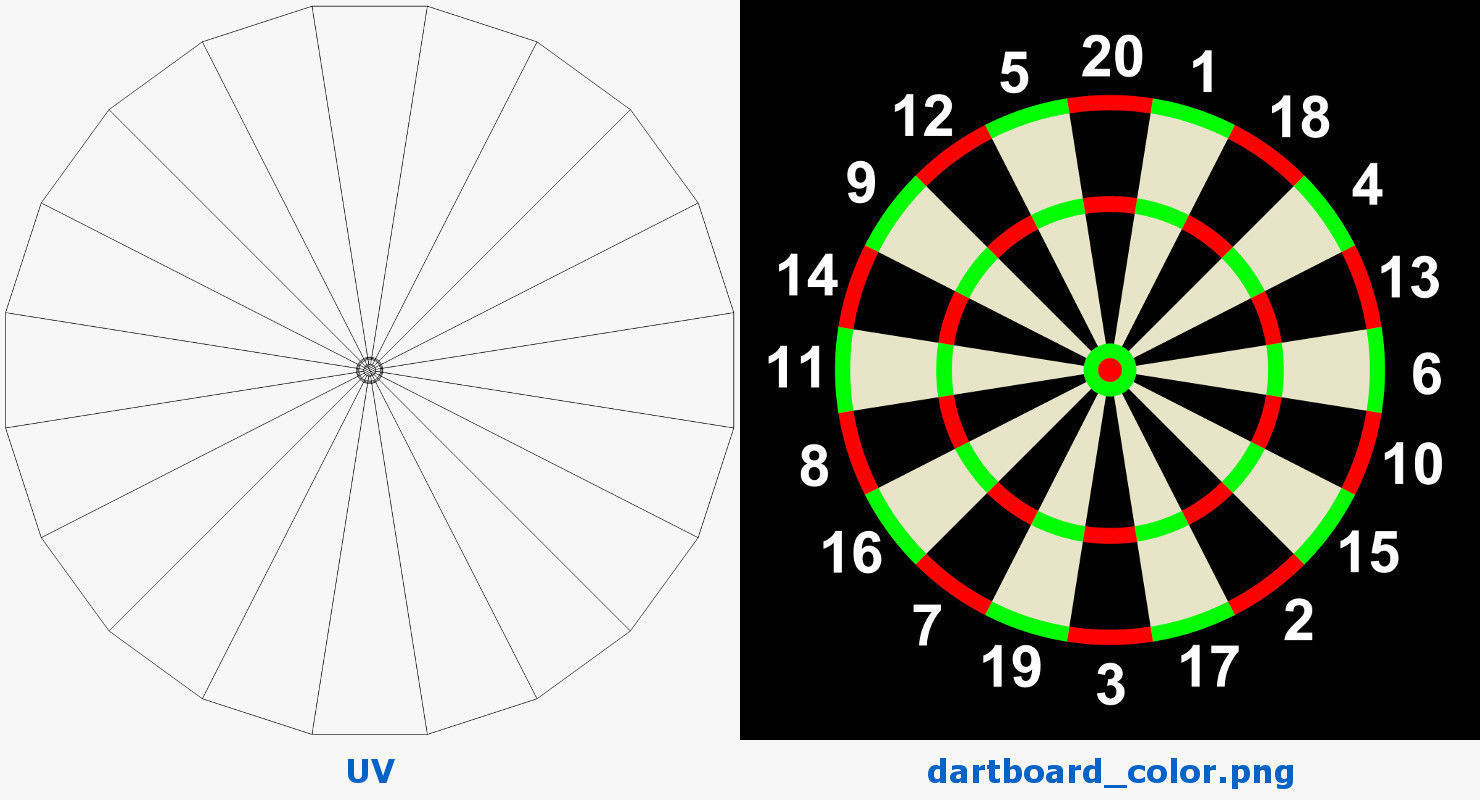 Dartboard dart board 3D model_9