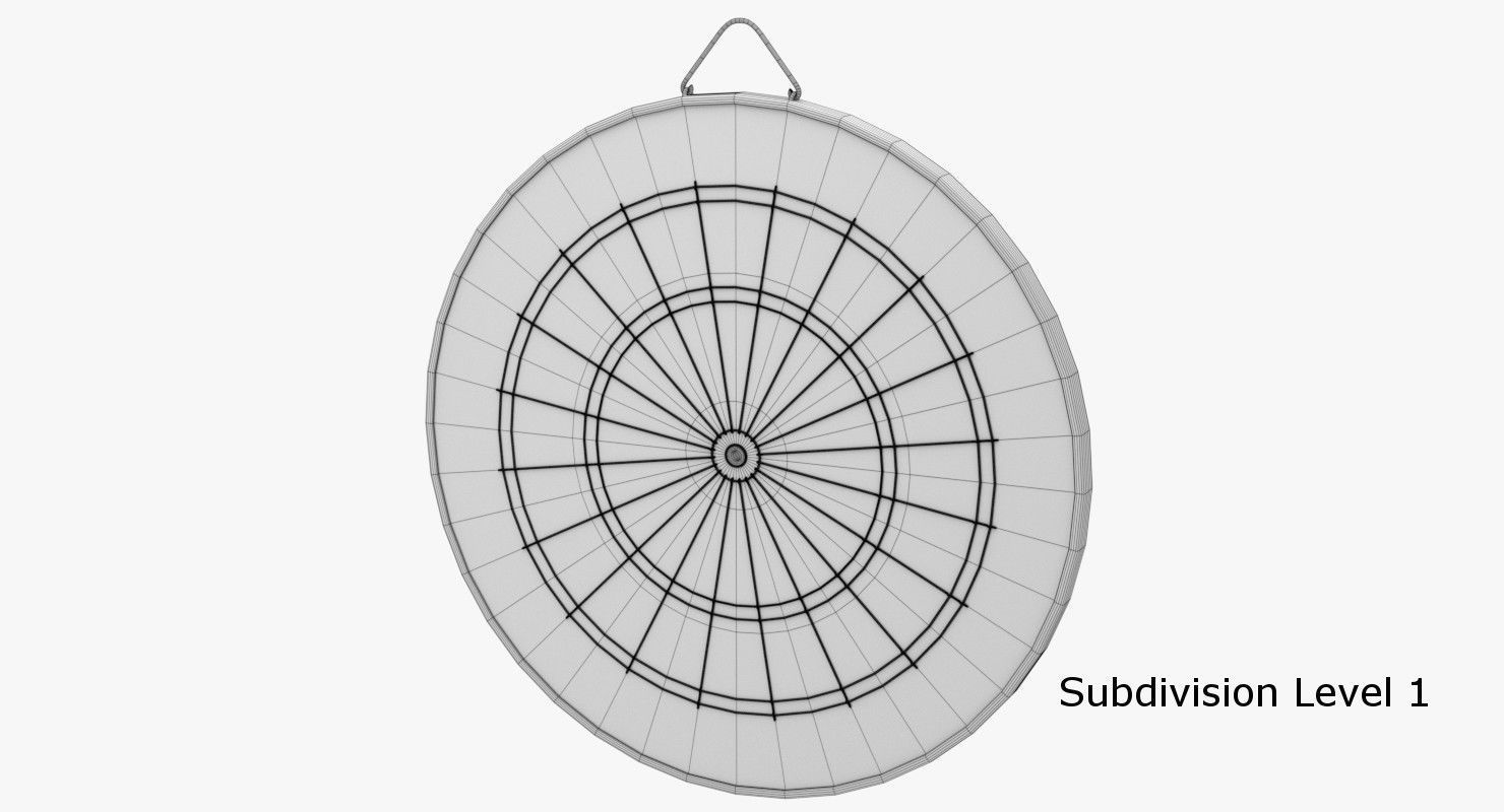 Dartboard dart board 3D model_6