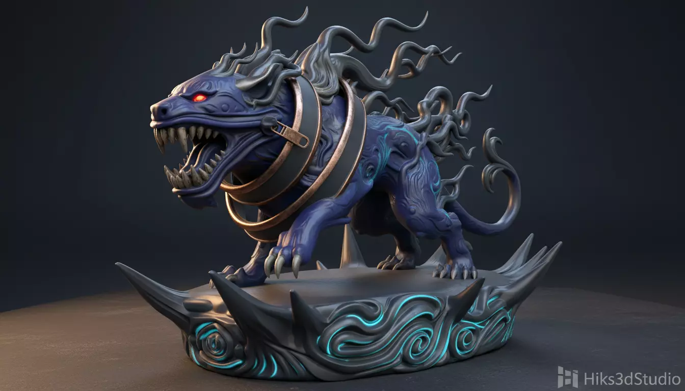 Voidfang Beast Dark Fantasy Monster Statue 3D print model