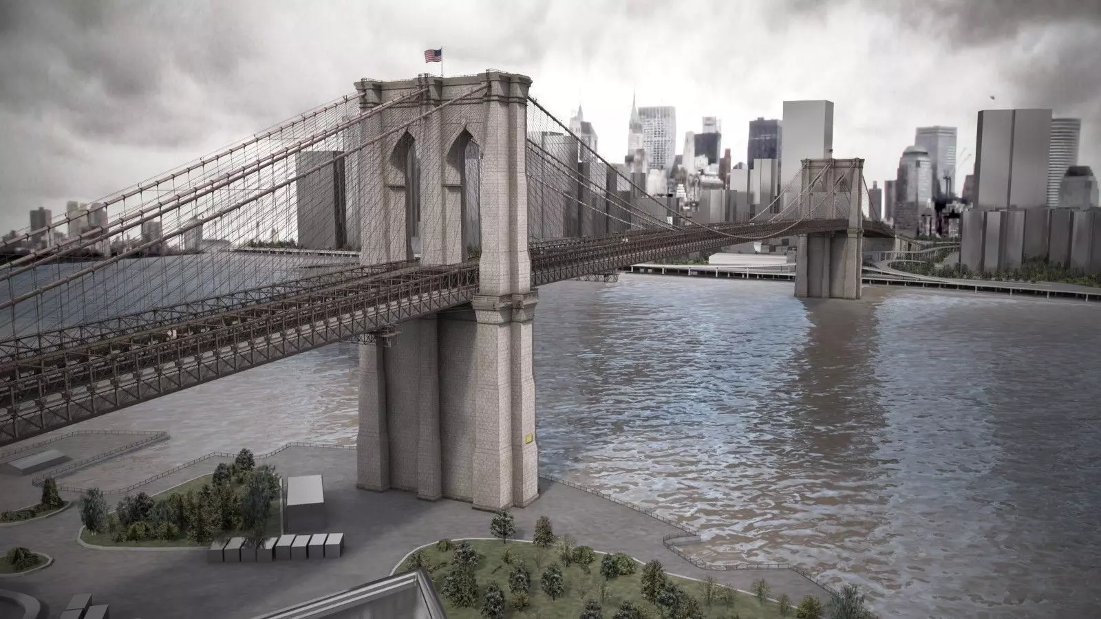 Brooklyn Bridge New York City 3D model_0