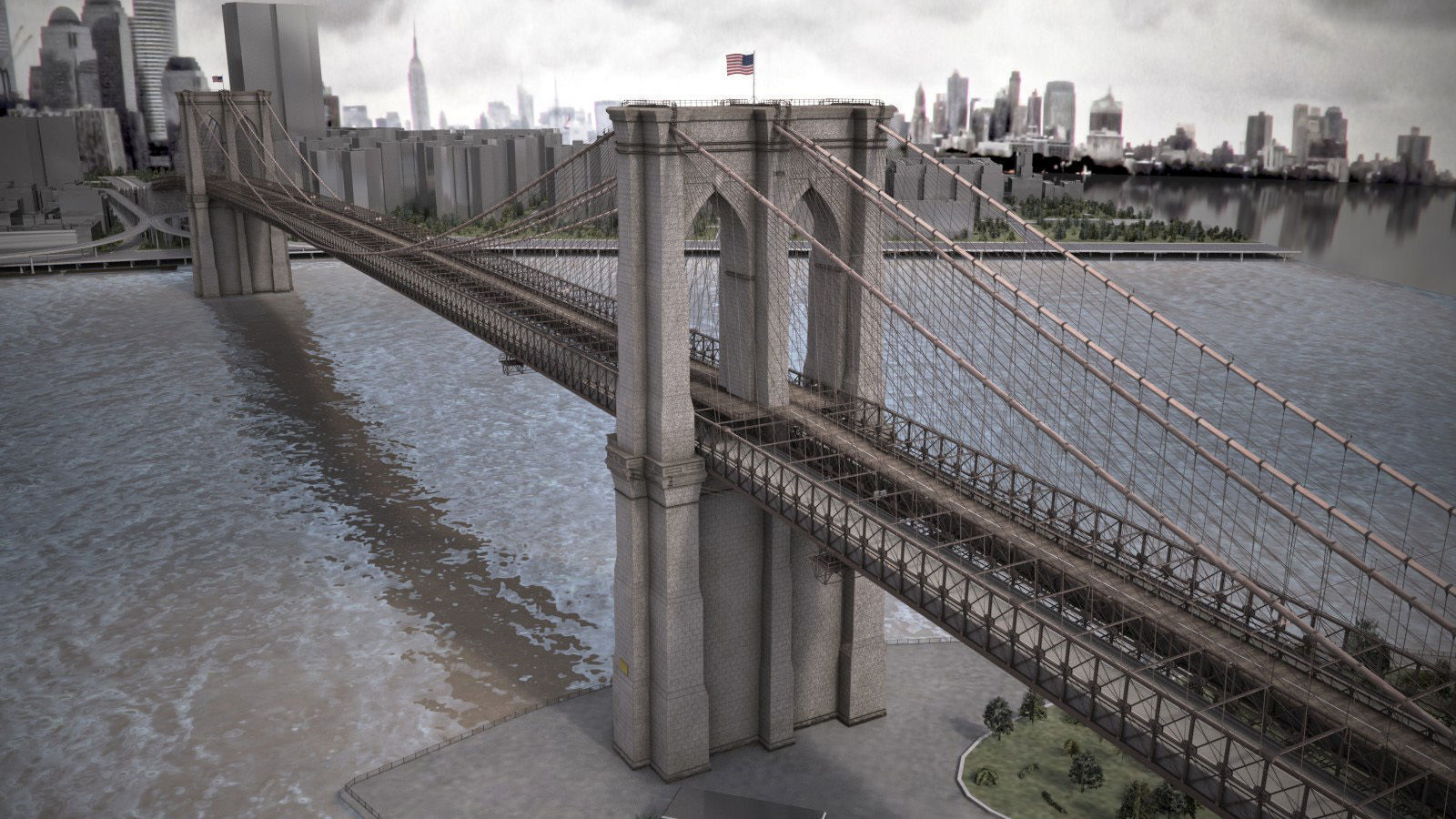 Brooklyn Bridge New York City 3D model_5