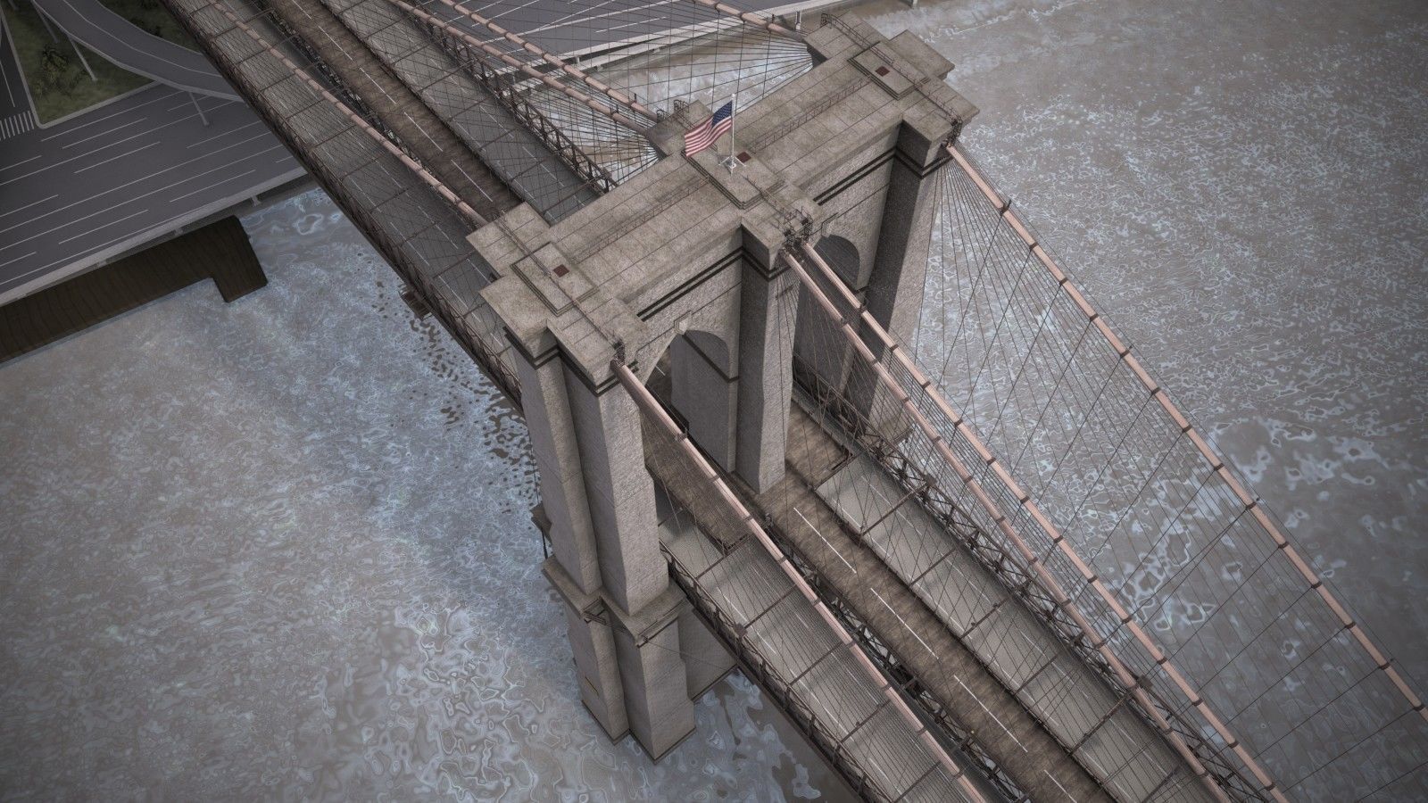 Brooklyn Bridge New York City 3D model_4