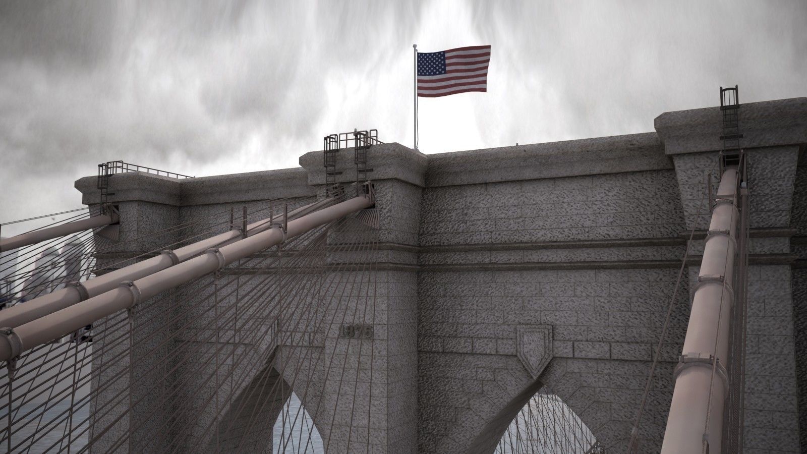 Brooklyn Bridge New York City 3D model_6