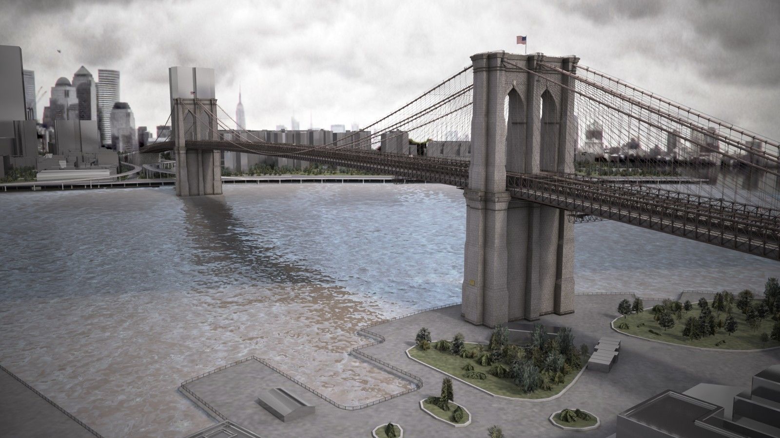 Brooklyn Bridge New York City 3D model_1