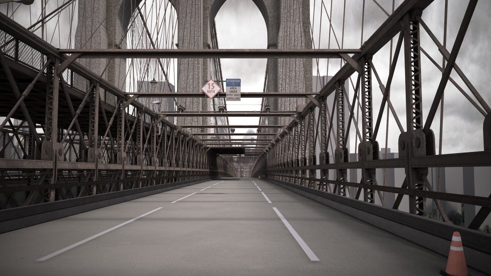 Brooklyn Bridge New York City 3D model_2