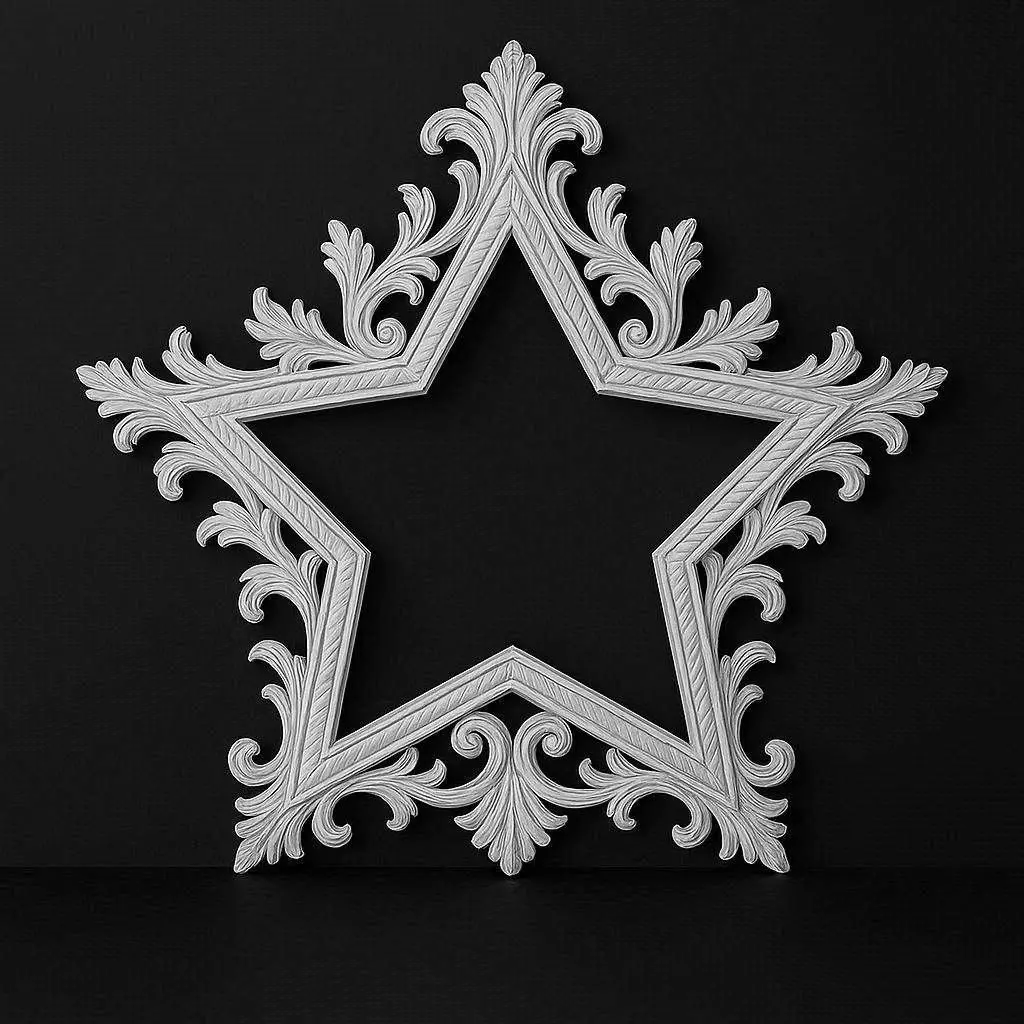 Ornate Star Picture Frame 3D print model