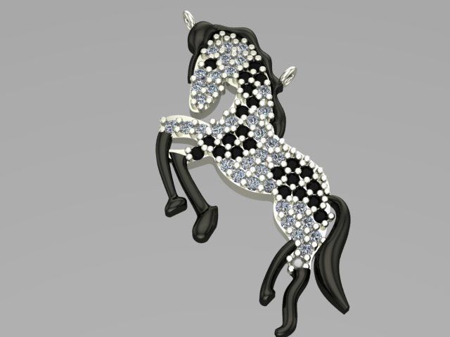 horse pendant 43 3D print model