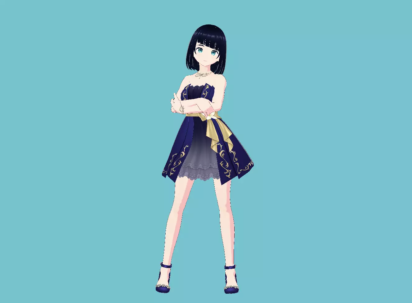 Vroid 3D cute anime character Low-poly 3D model