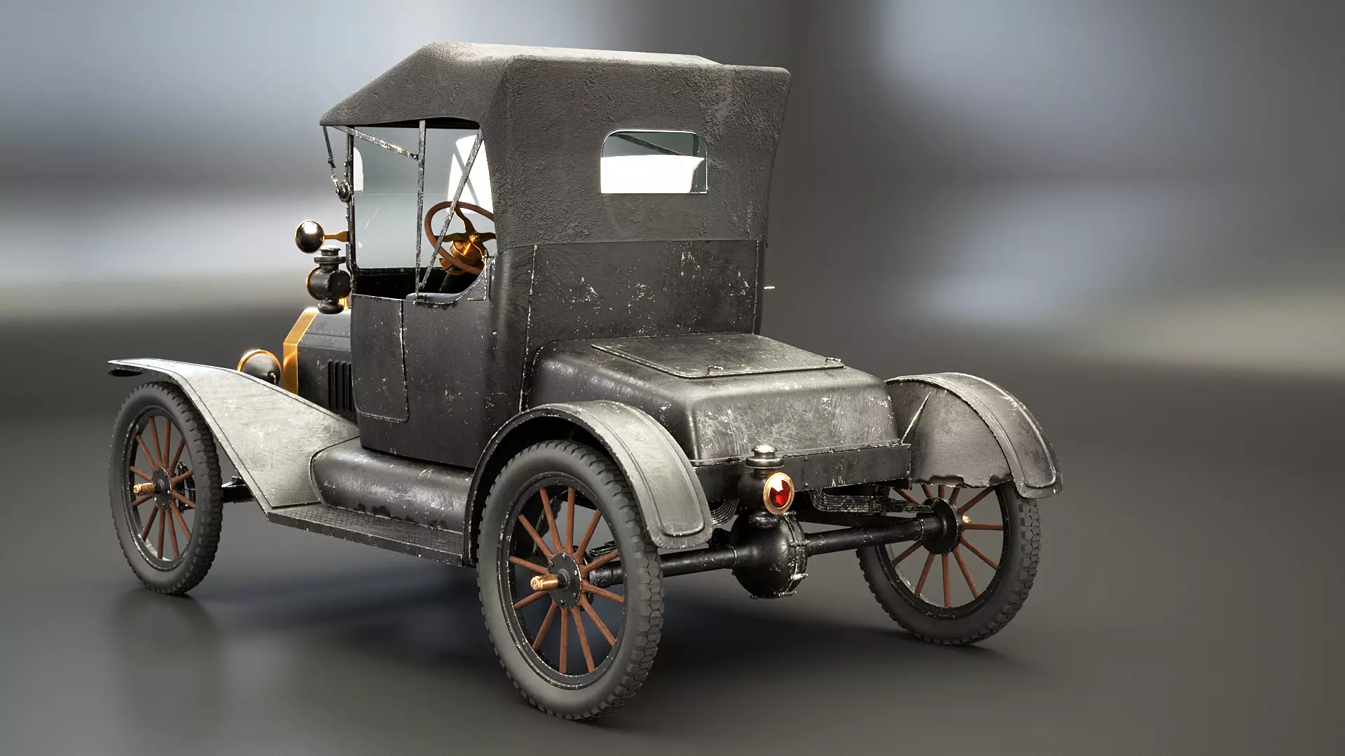 T Roadster 1915 Aged Low-poly 3D model