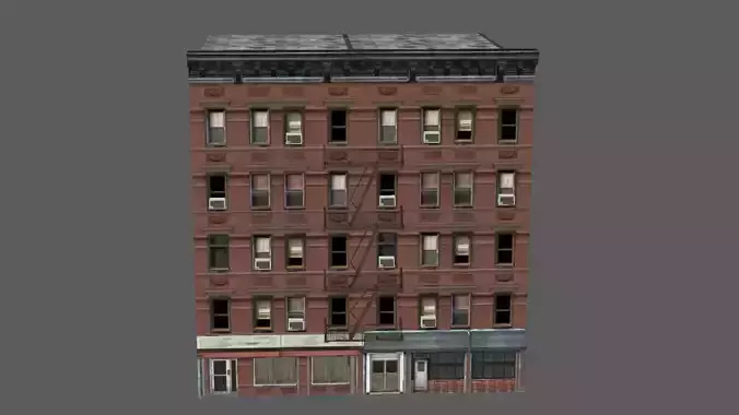 Urban Modular Building Pack Low-poly 3D model 7
