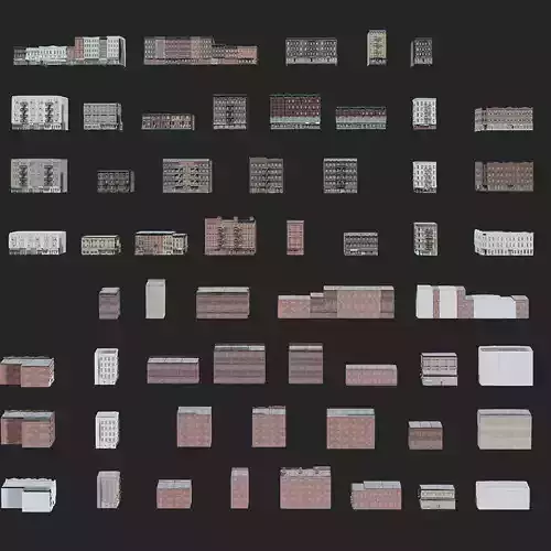 Urban Modular Building Pack Low-poly 3D model