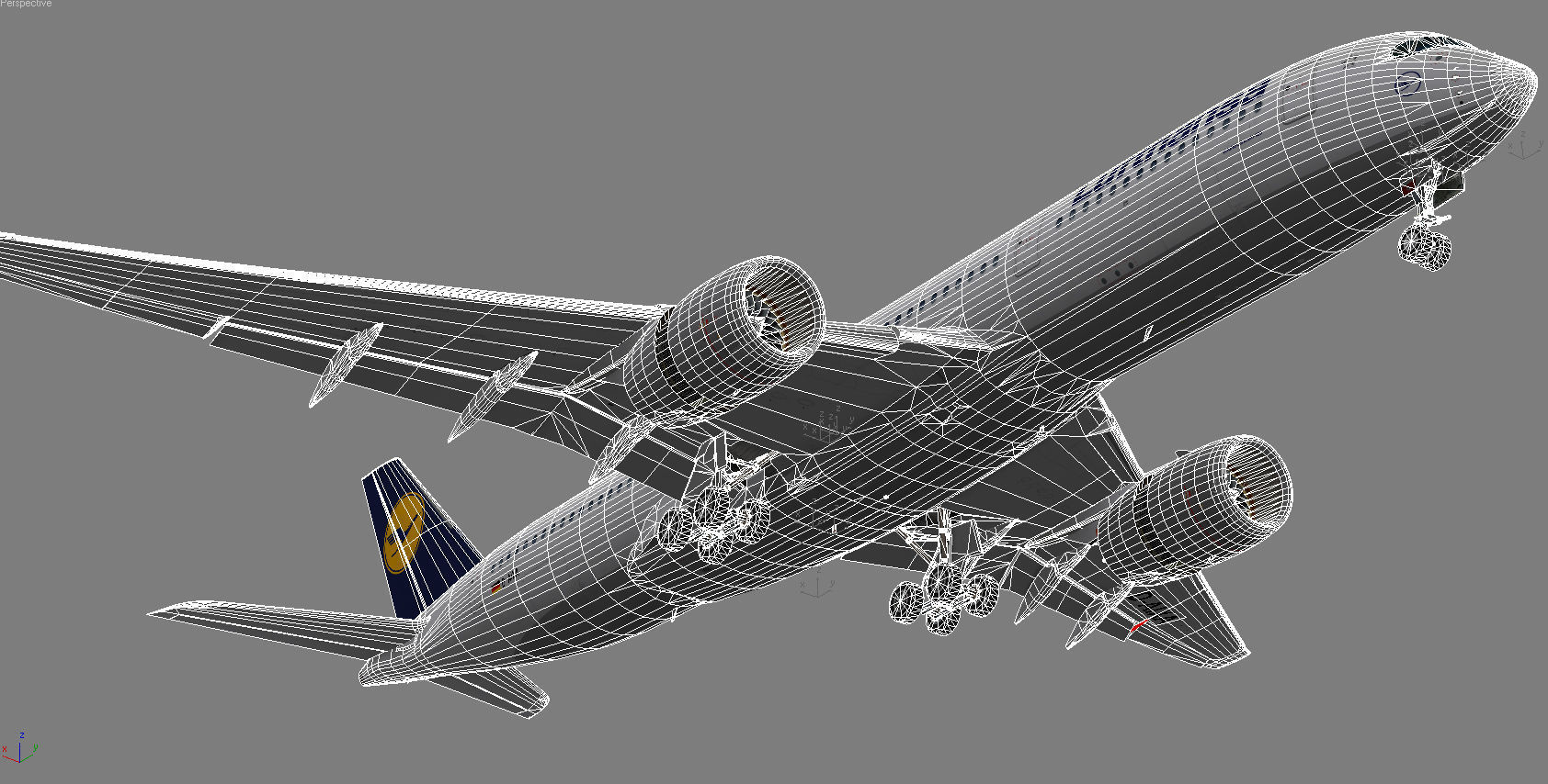 Airbus A350-900 XWB Lufthansa D-AIXA Low-poly 3D model_20