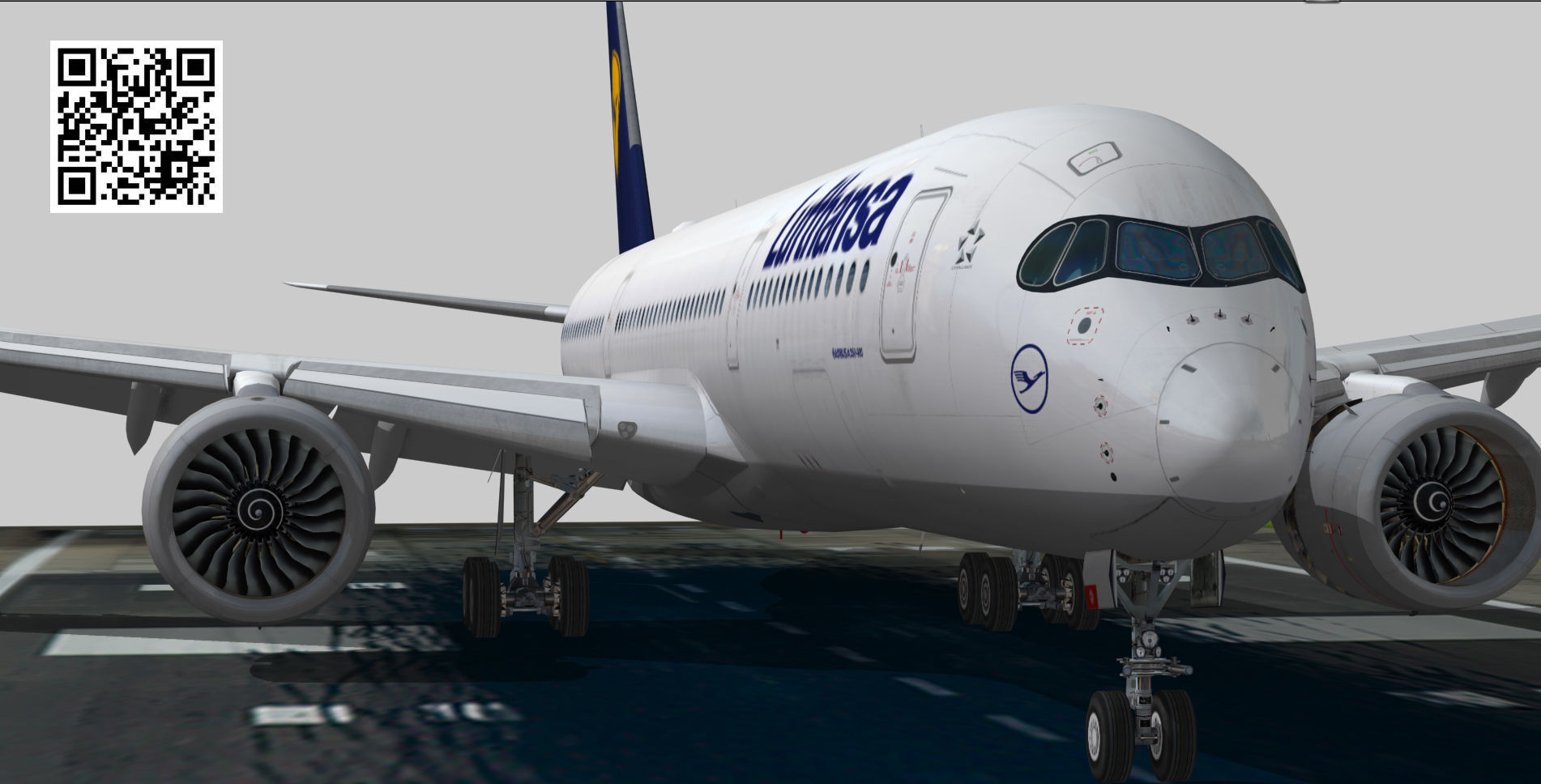 Airbus A350-900 XWB Lufthansa D-AIXA Low-poly 3D model_6