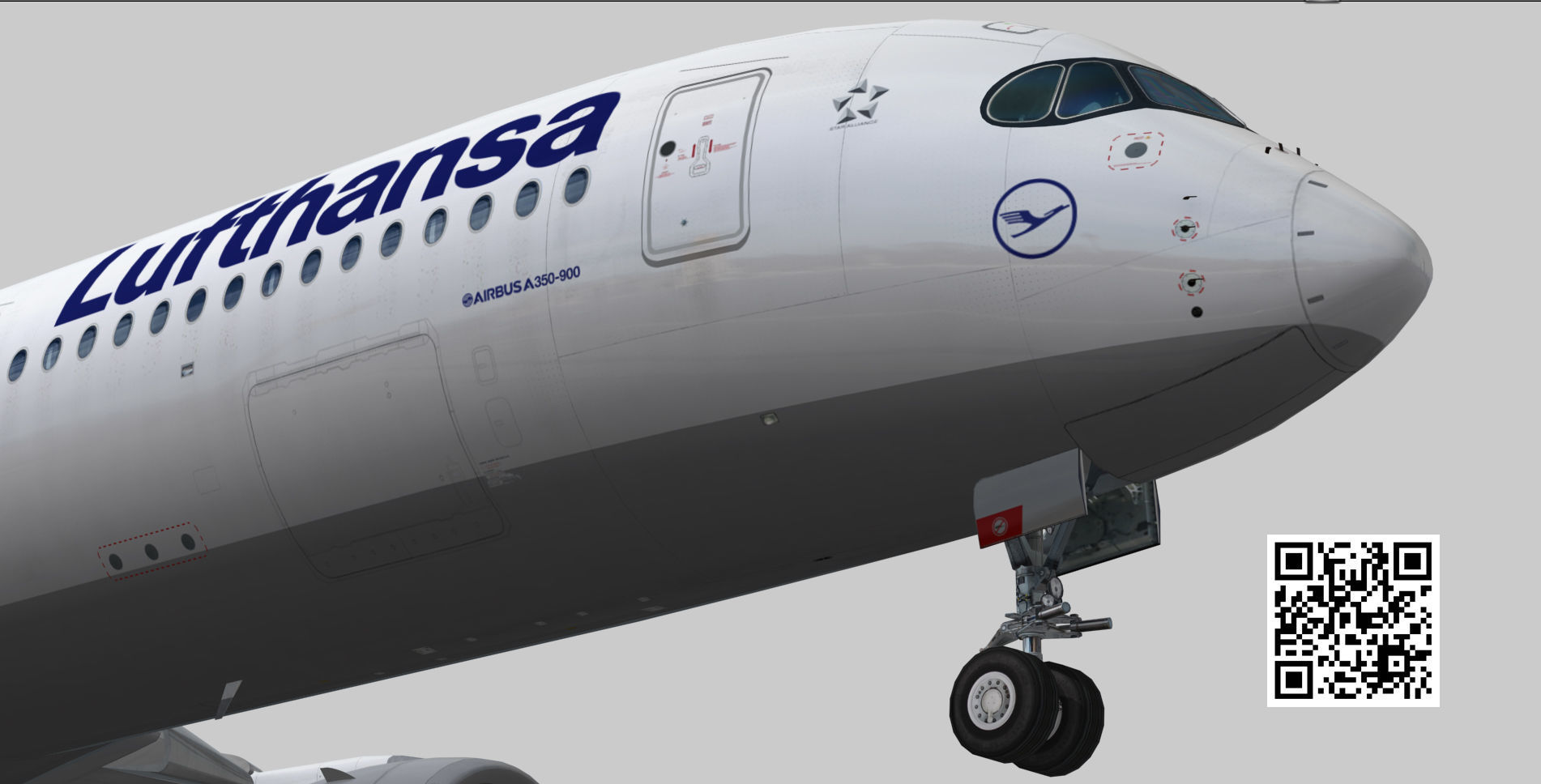 Airbus A350-900 XWB Lufthansa D-AIXA Low-poly 3D model_2