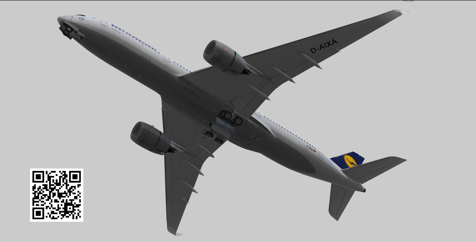 Airbus A350-900 XWB Lufthansa D-AIXA Low-poly 3D model_10