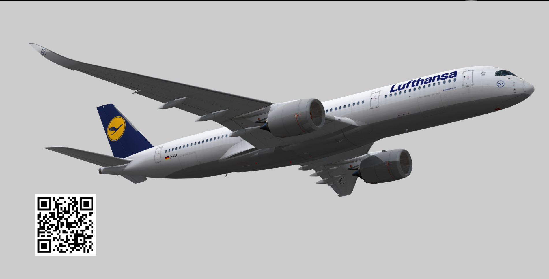 Airbus A350-900 XWB Lufthansa D-AIXA Low-poly 3D model_3