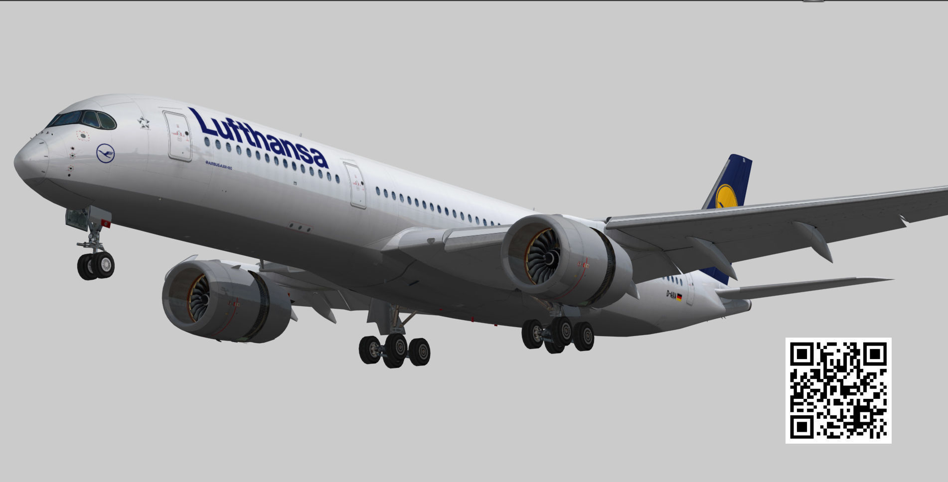 Airbus A350-900 XWB Lufthansa D-AIXA Low-poly 3D model_11