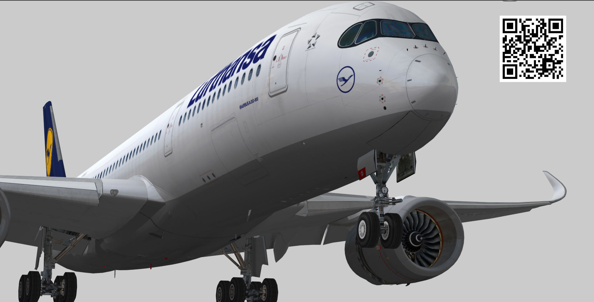 Airbus A350-900 XWB Lufthansa D-AIXA Low-poly 3D model_5