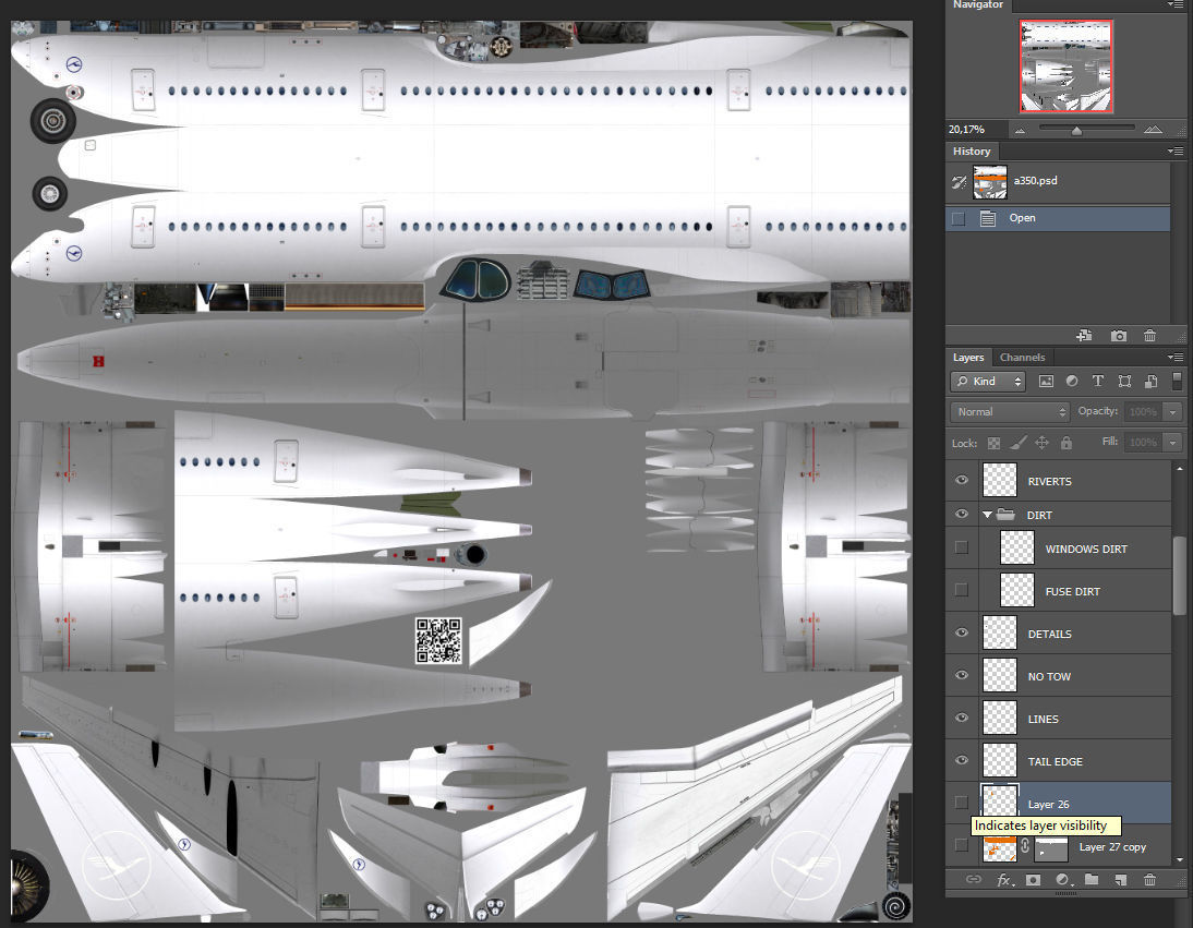 Airbus A350-900 XWB Lufthansa D-AIXA Low-poly 3D model_22