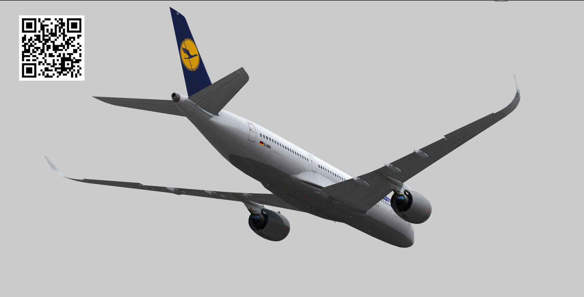 Airbus A350-900 XWB Lufthansa D-AIXA Low-poly 3D model_8