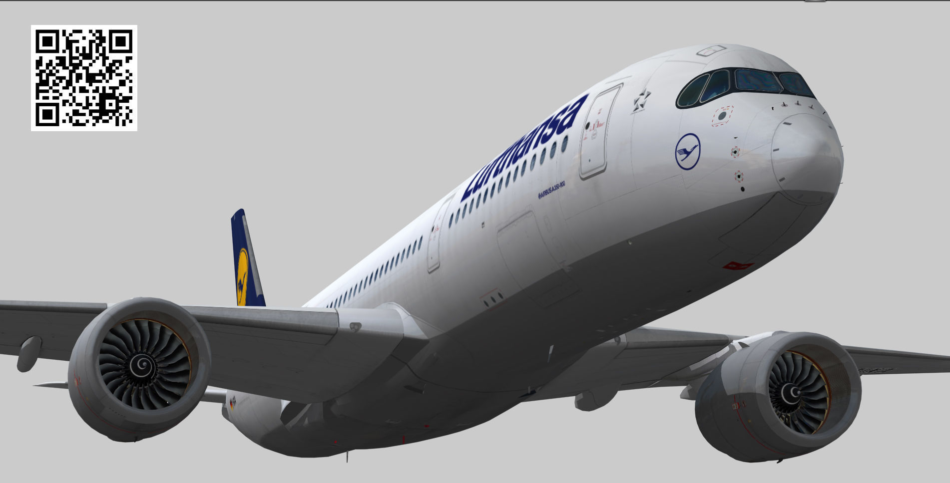 Airbus A350-900 XWB Lufthansa D-AIXA Low-poly 3D model_1