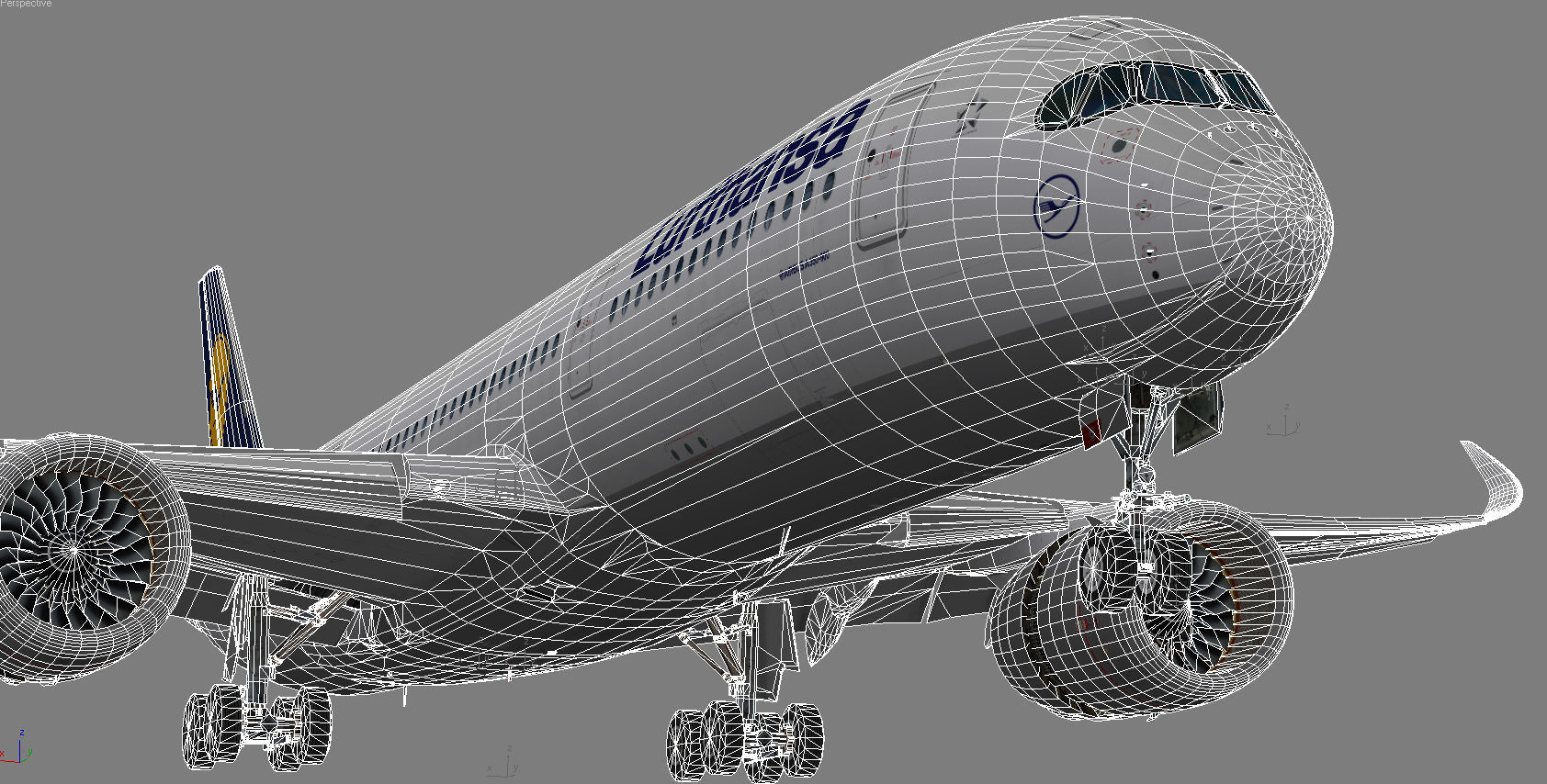 Airbus A350-900 XWB Lufthansa D-AIXA Low-poly 3D model_21