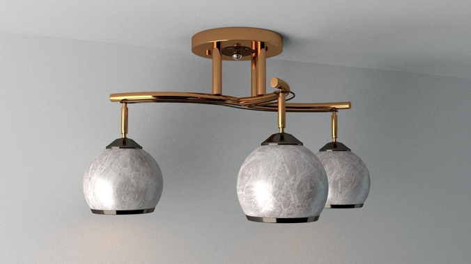 Chandelier three light ceiling fixture