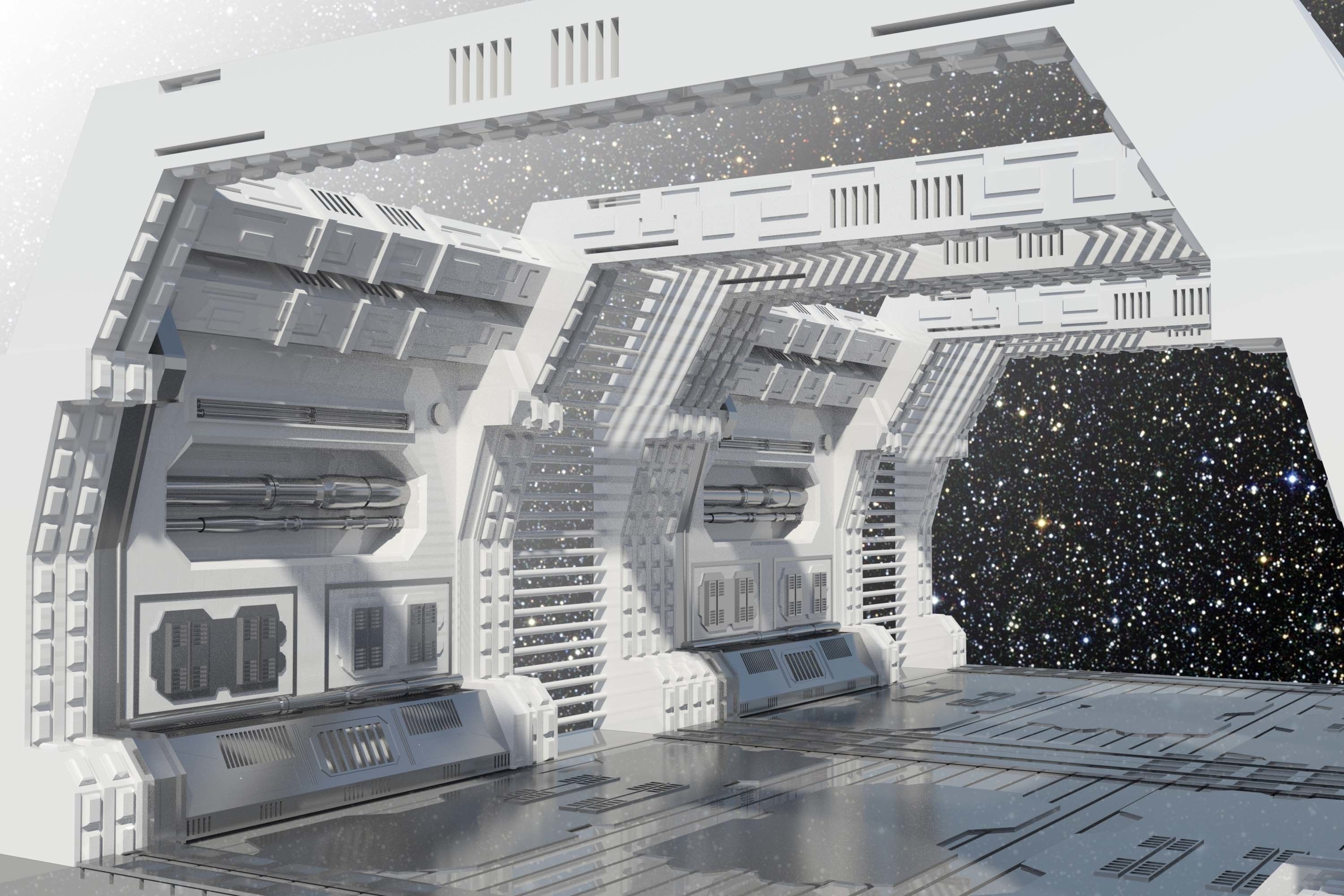 Modular SCI-FI scene GAMES 3D model_3