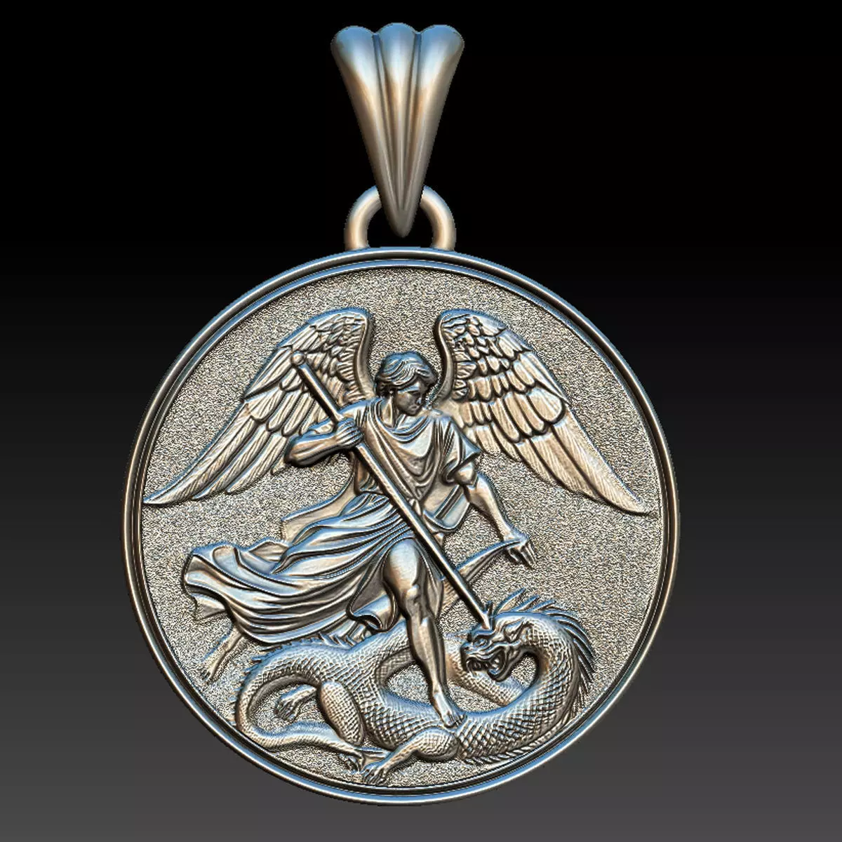 St Michael Archangel Pendant Printable 3D Design 3D print model