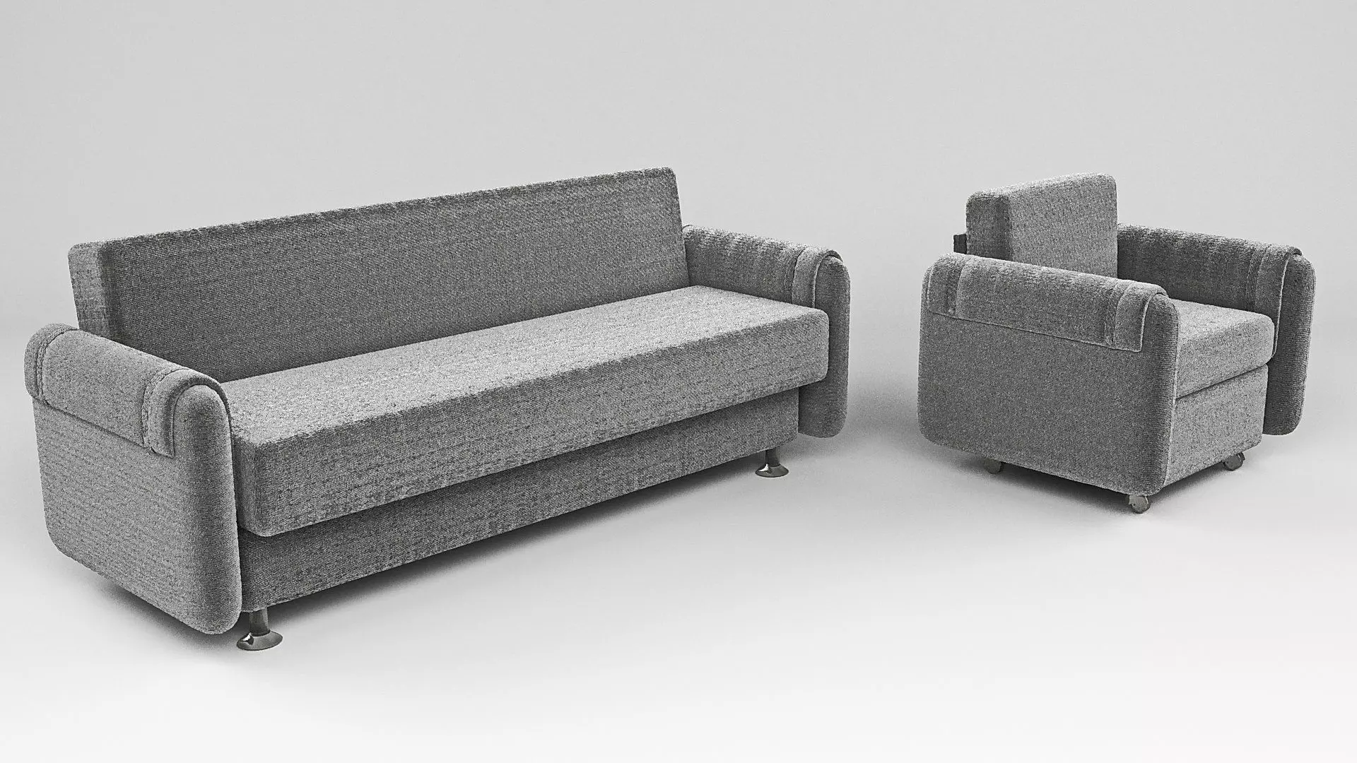 sofa bed and armchair set 3D model