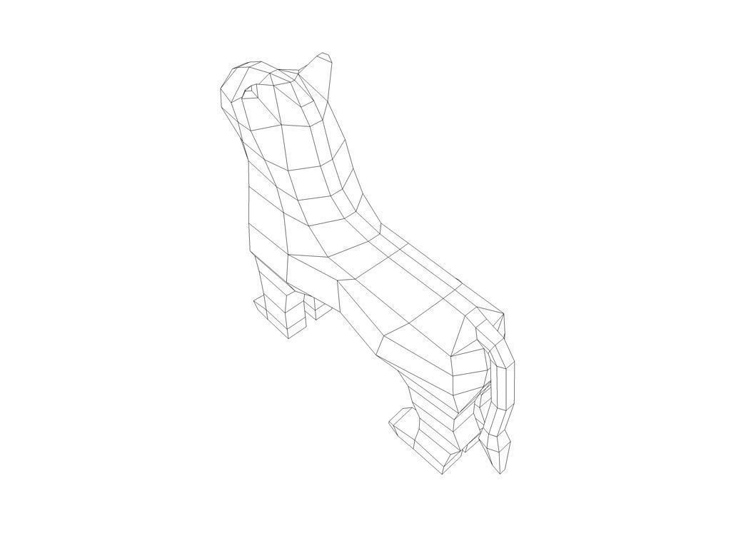 Stone fountain with lions Low-poly 3D model_11