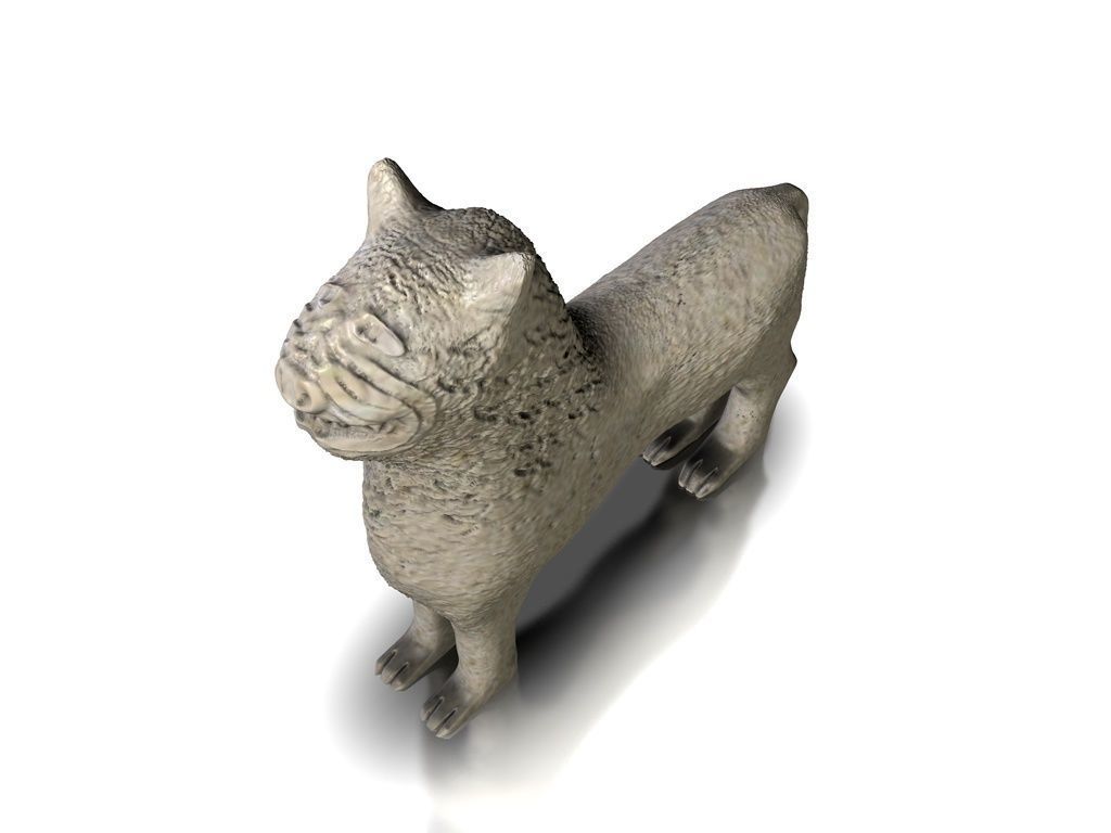 Stone fountain with lions Low-poly 3D model_9