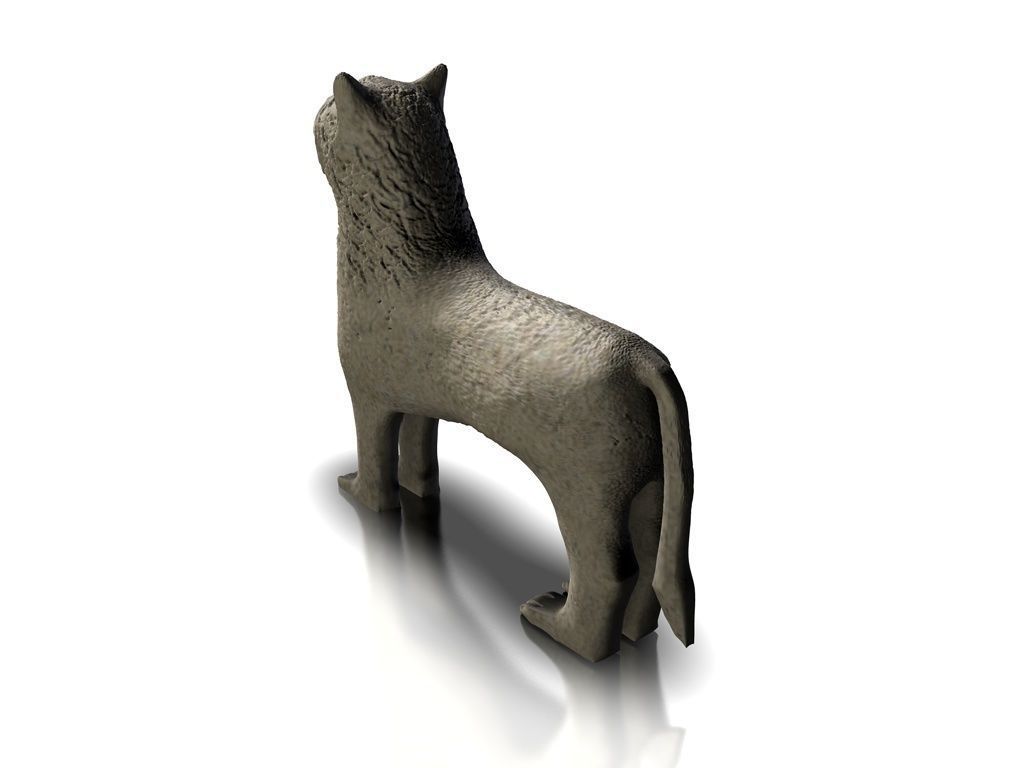 Stone fountain with lions Low-poly 3D model_6