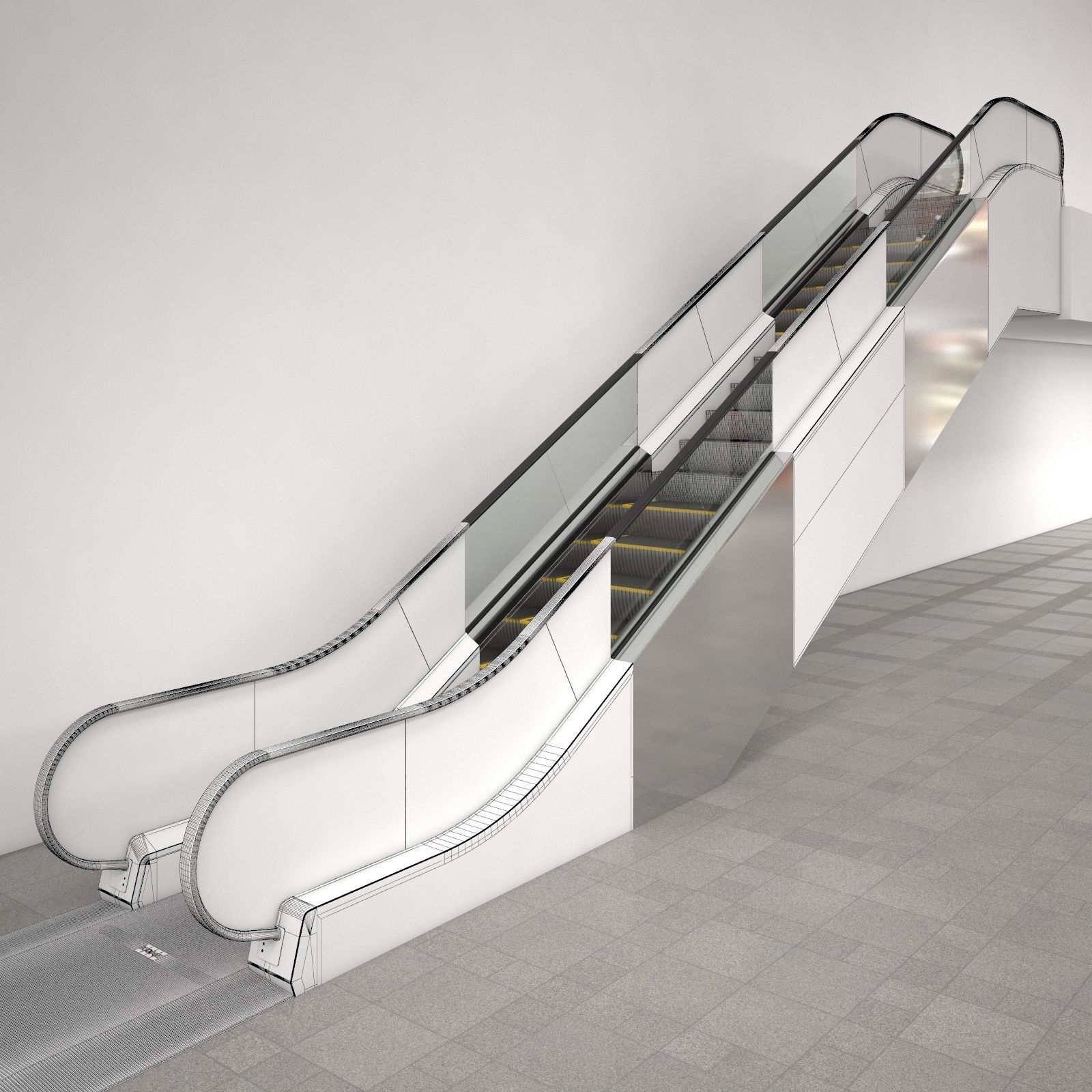 Escalator Kone TravelMaster 110 modular 3D model_3