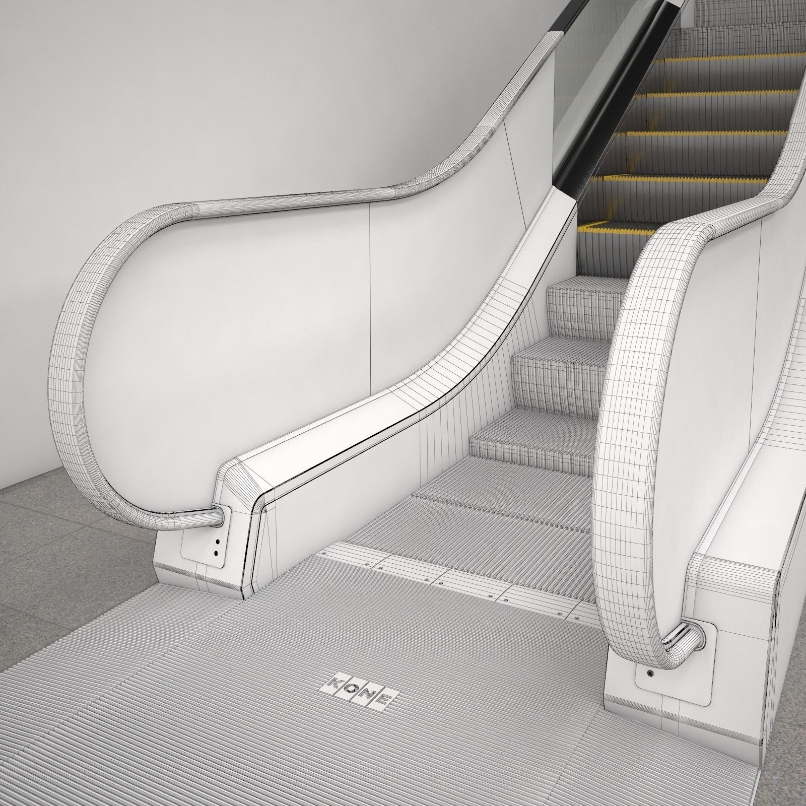 Escalator Kone TravelMaster 110 modular 3D model_4