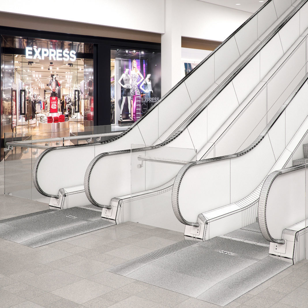 Escalator Kone TravelMaster 110 modular 3D model_5