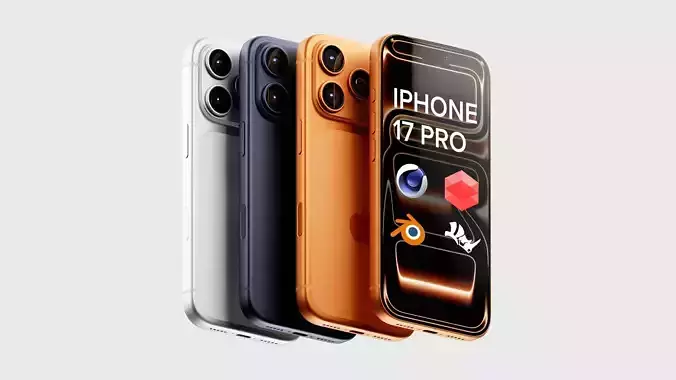 Apple iPhone 17 Pro 2025 - 3 Colors - HQ 3D Model 3D model