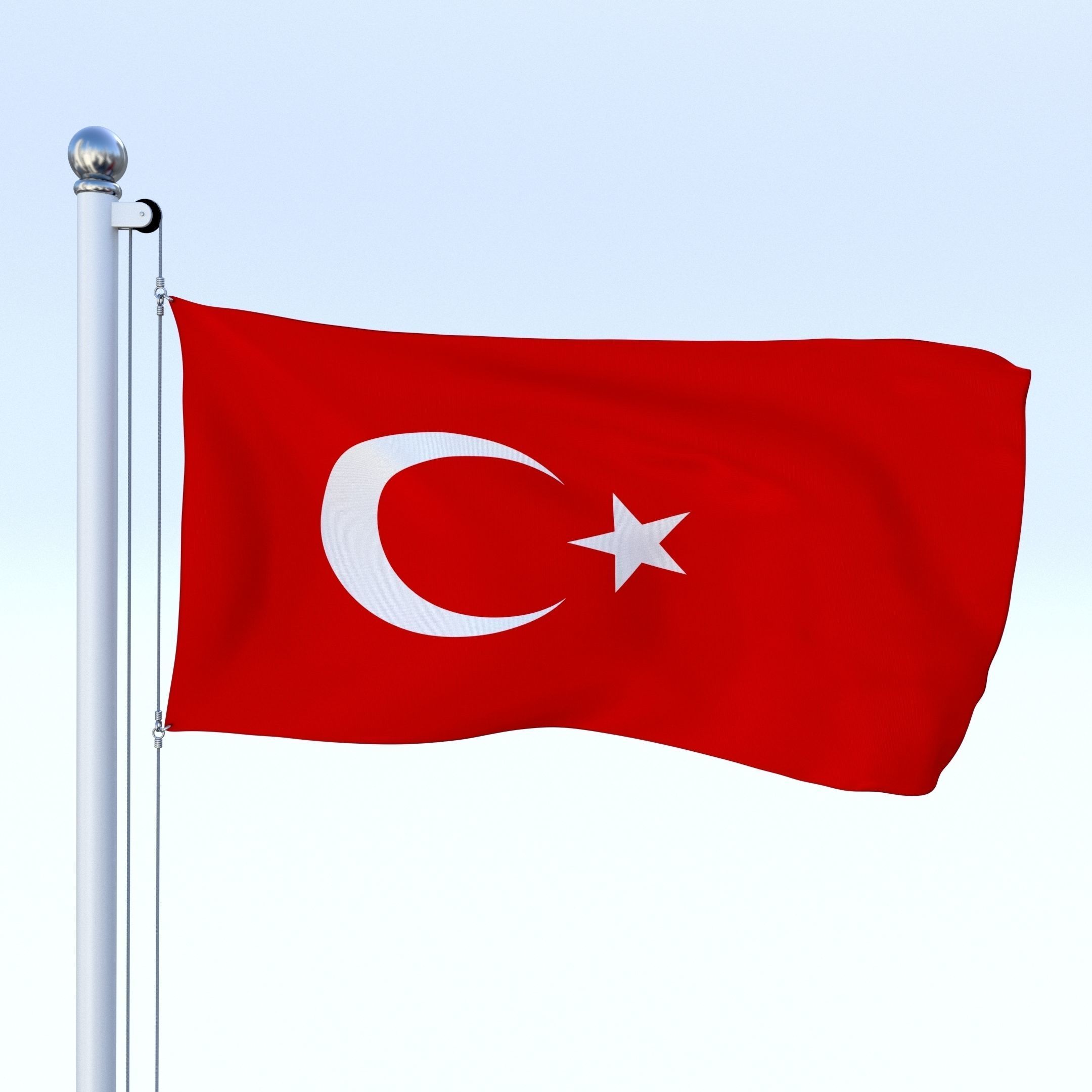 All Asian Flag Pack Low-poly 3D model_6