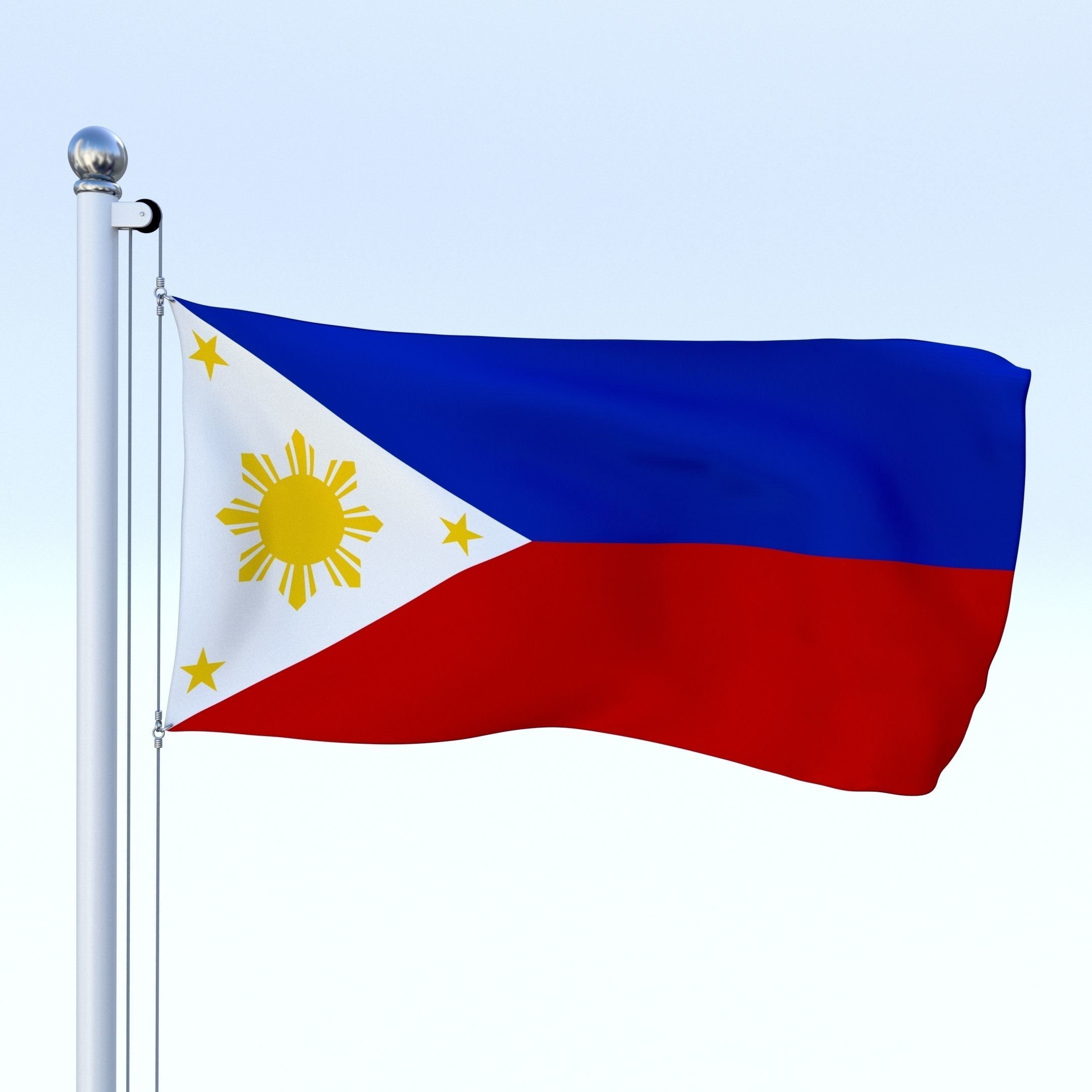 All Asian Flag Pack Low-poly 3D model_33