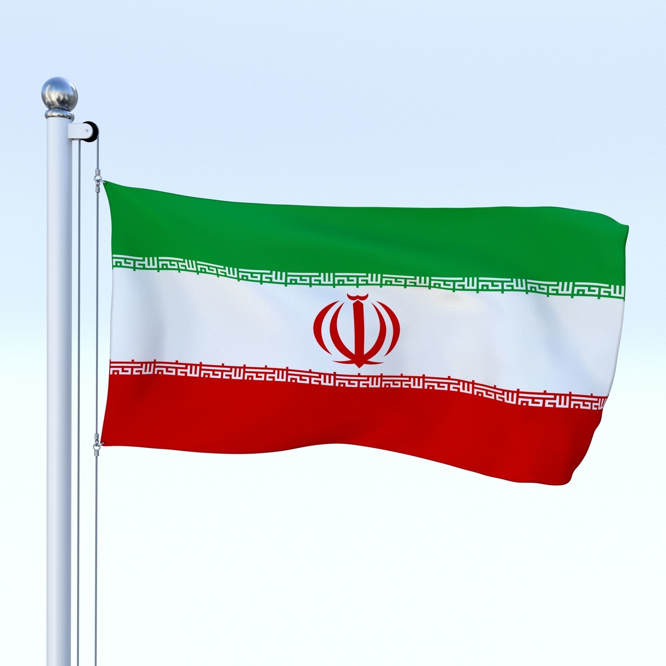 All Asian Flag Pack Low-poly 3D model_12