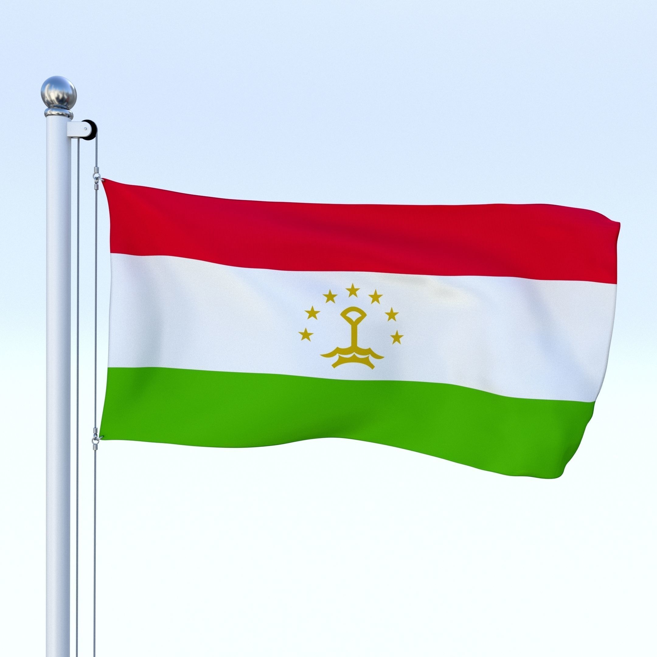 All Asian Flag Pack Low-poly 3D model_40