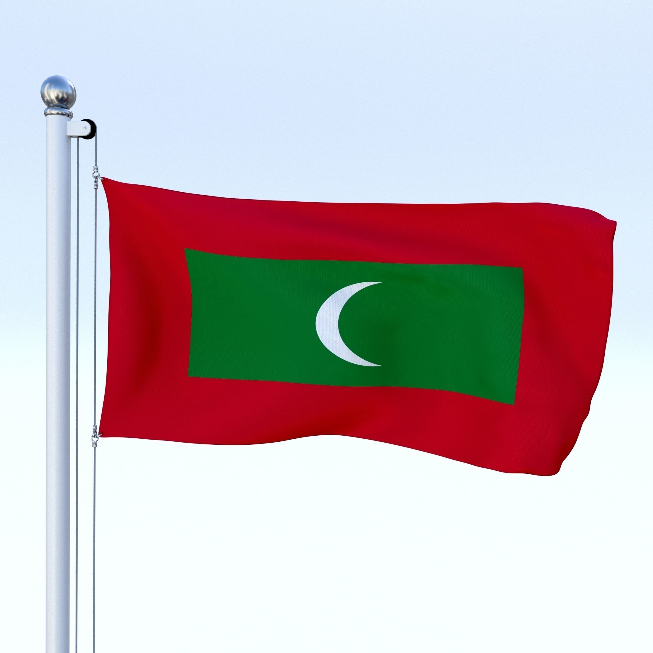 All Asian Flag Pack Low-poly 3D model_35