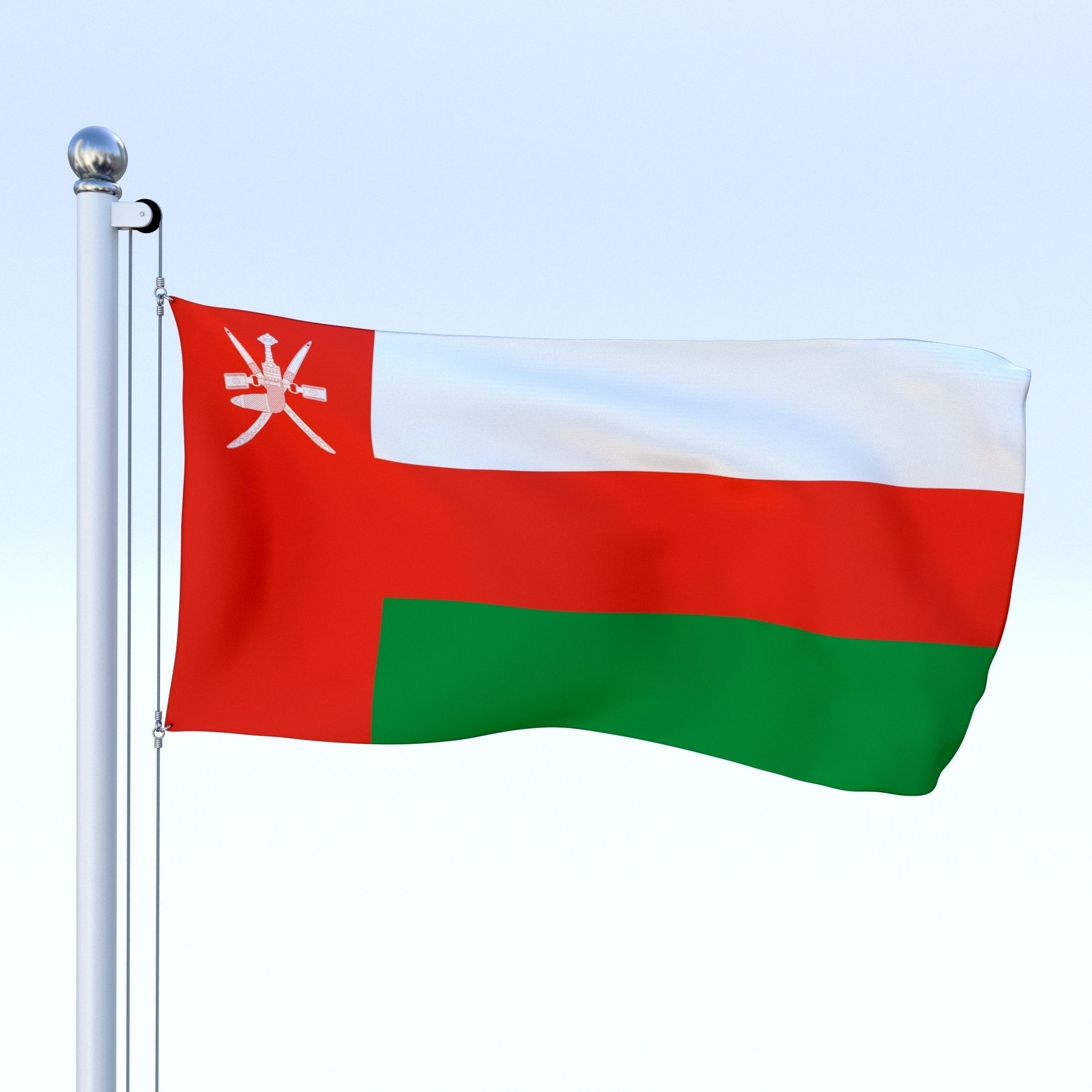 All Asian Flag Pack Low-poly 3D model_16