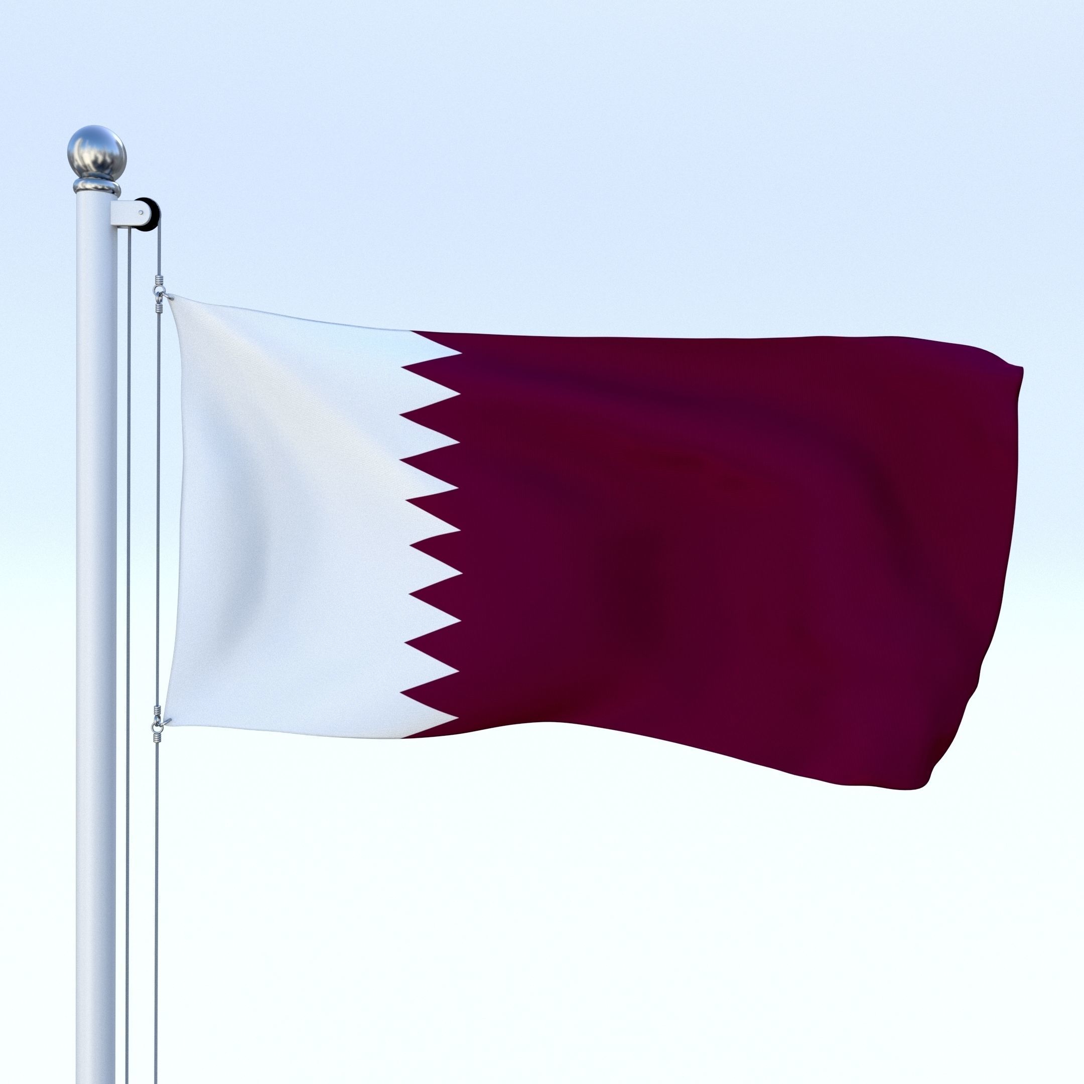 All Asian Flag Pack Low-poly 3D model_46