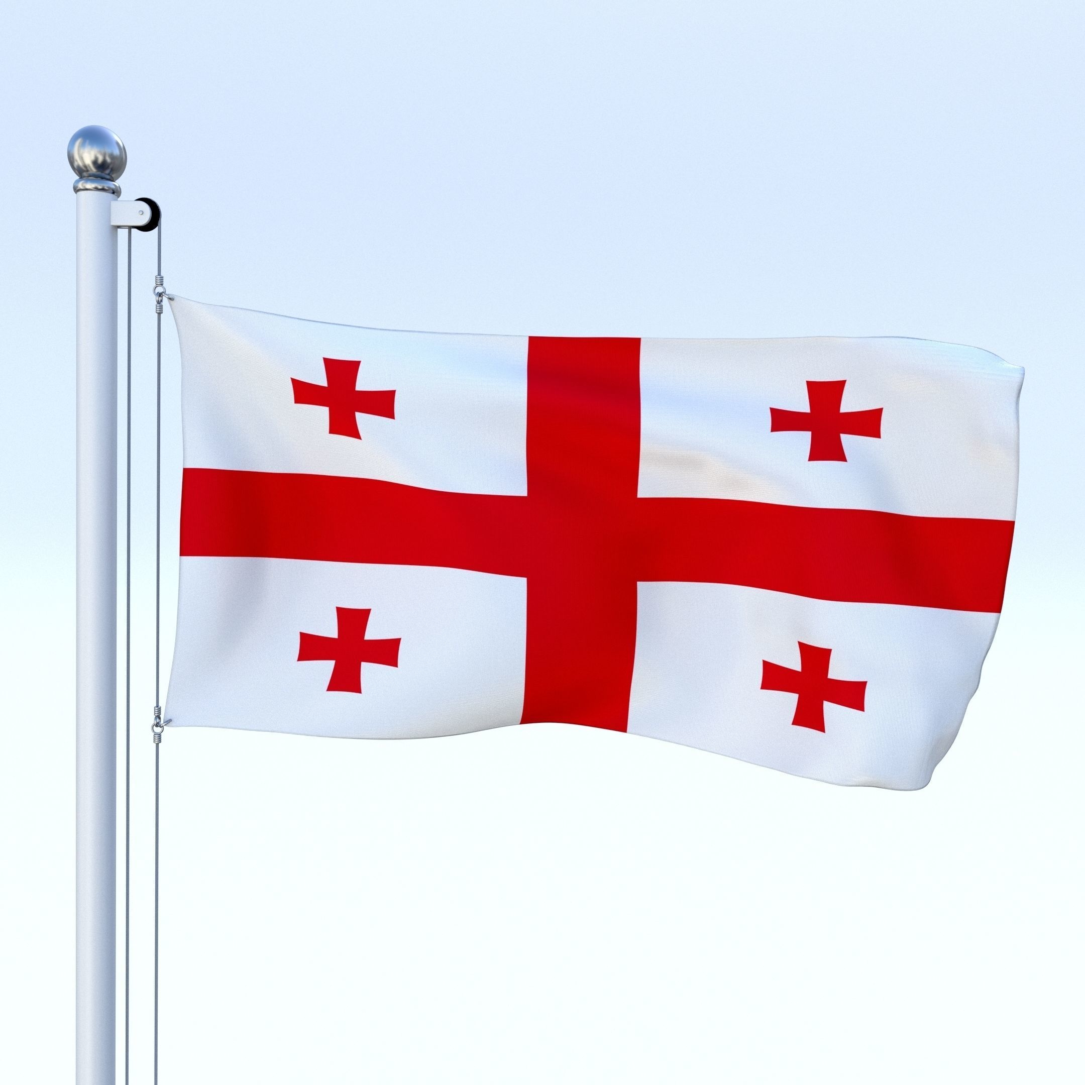 All Asian Flag Pack Low-poly 3D model_38