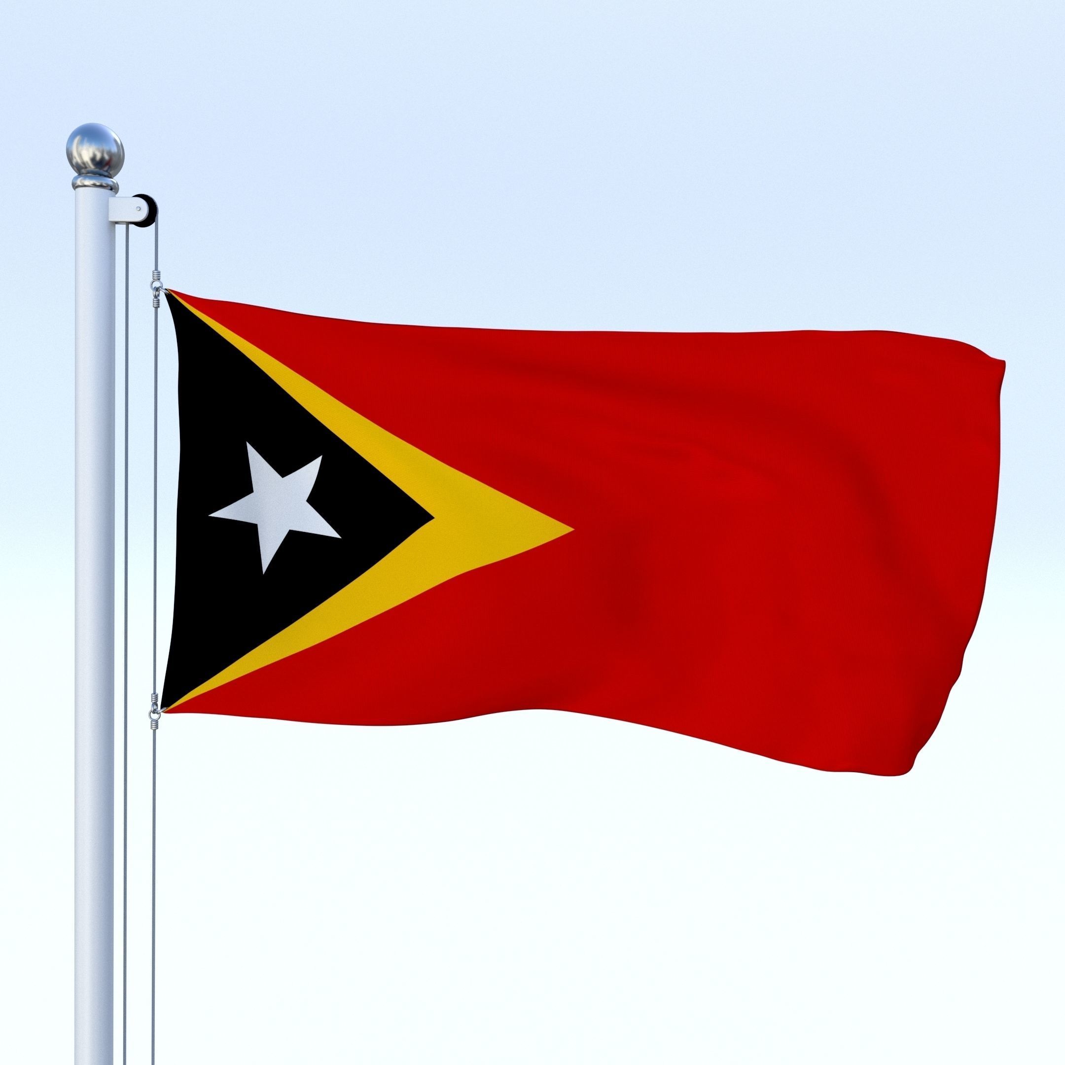 All Asian Flag Pack Low-poly 3D model_19