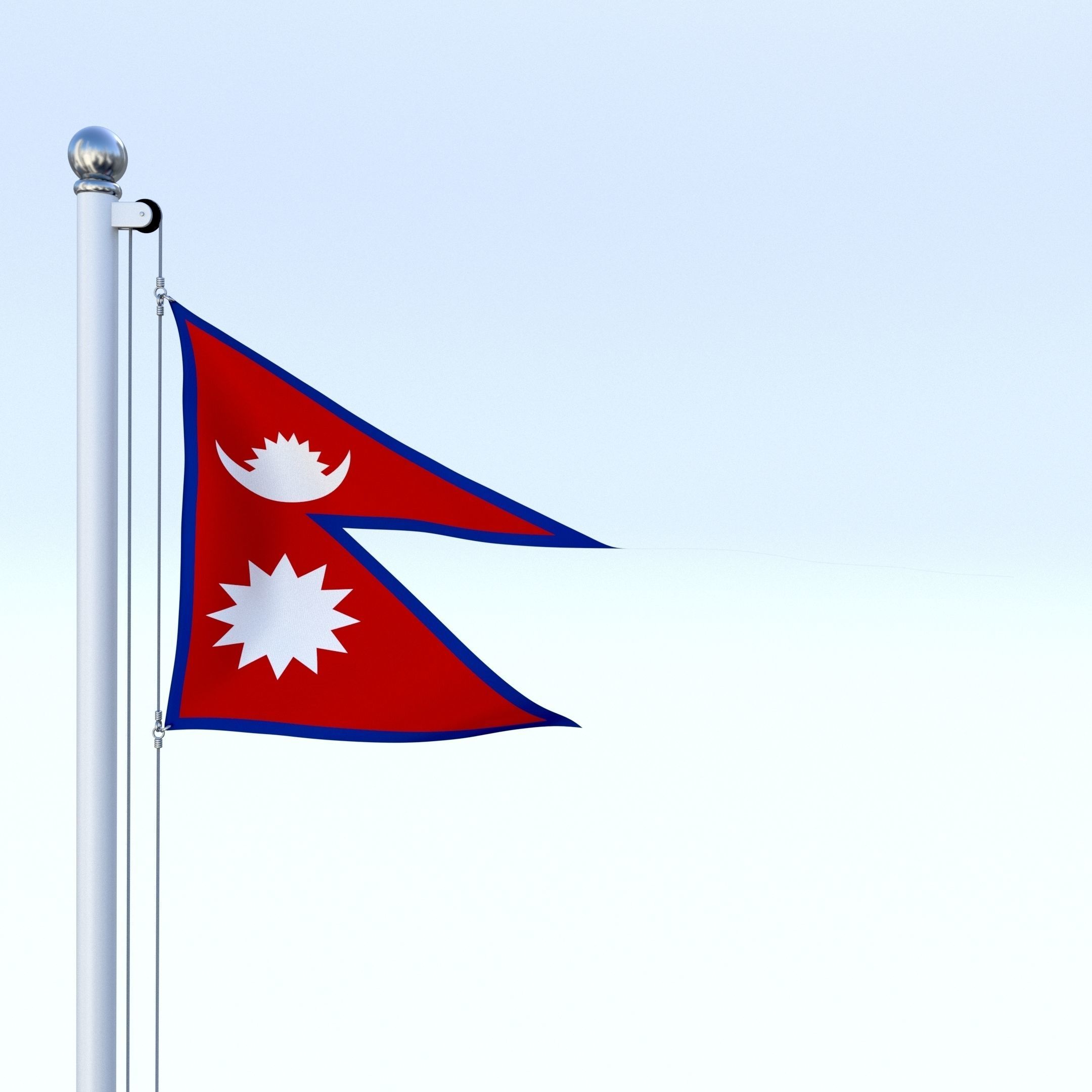 All Asian Flag Pack Low-poly 3D model_30