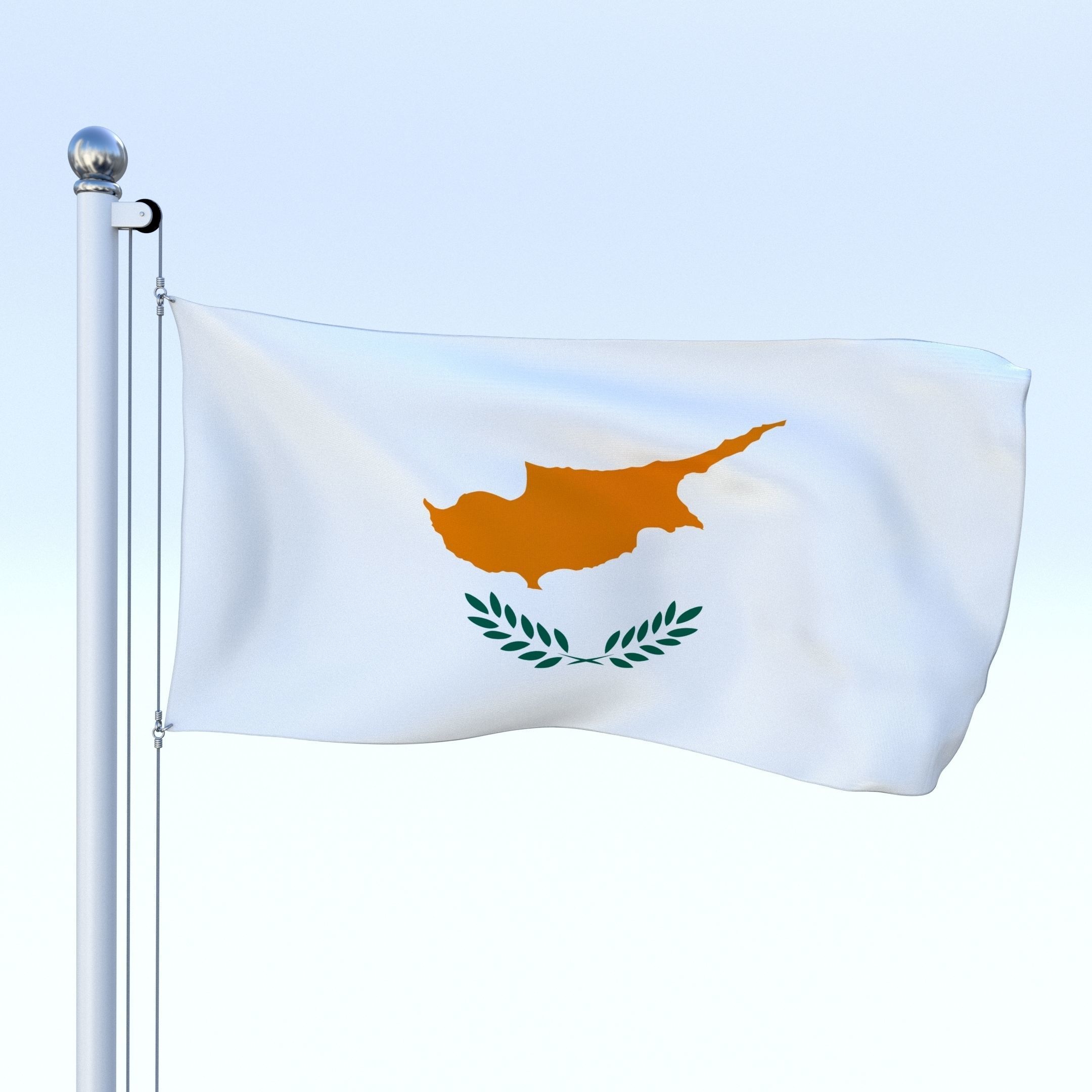 All Asian Flag Pack Low-poly 3D model_28