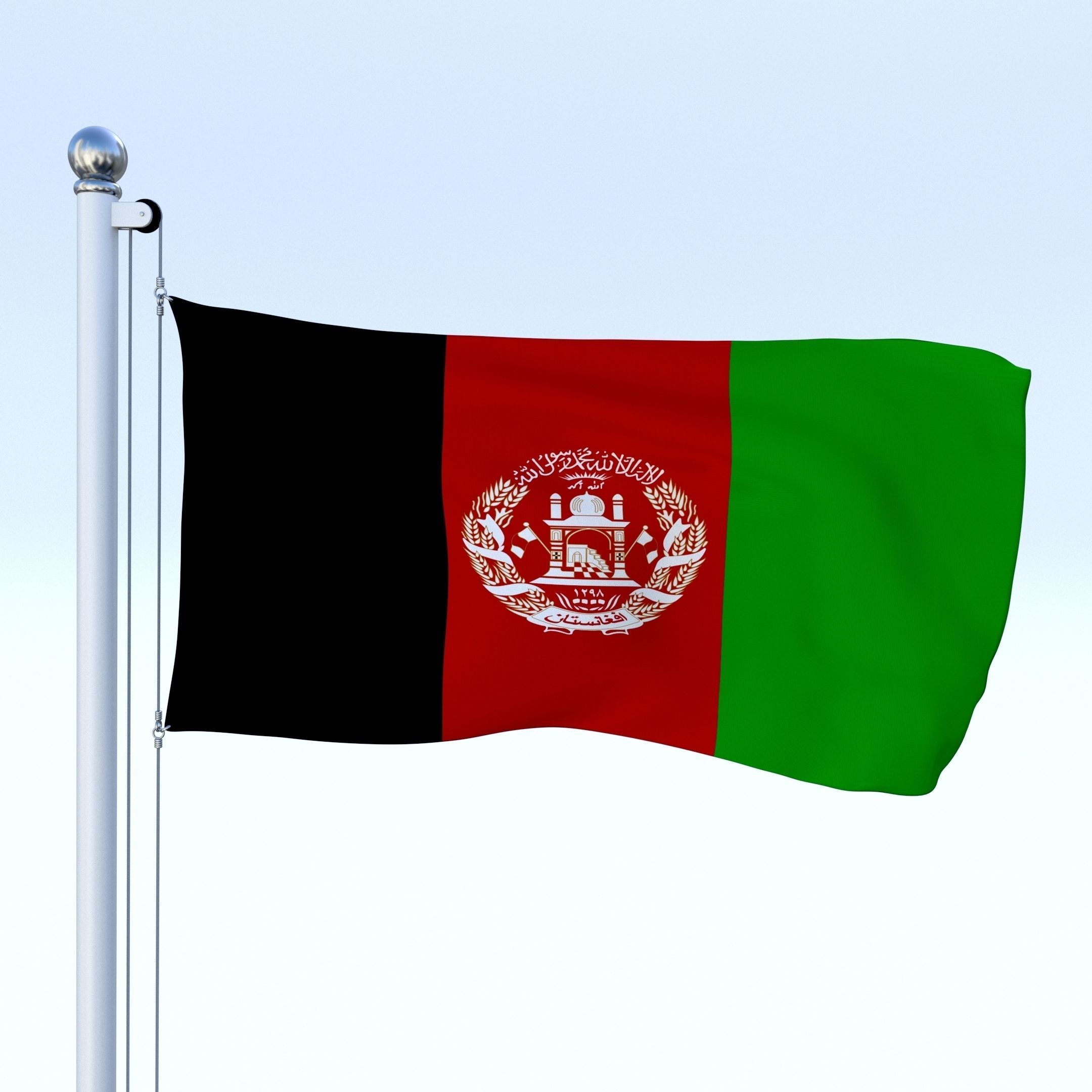 All Asian Flag Pack Low-poly 3D model_50