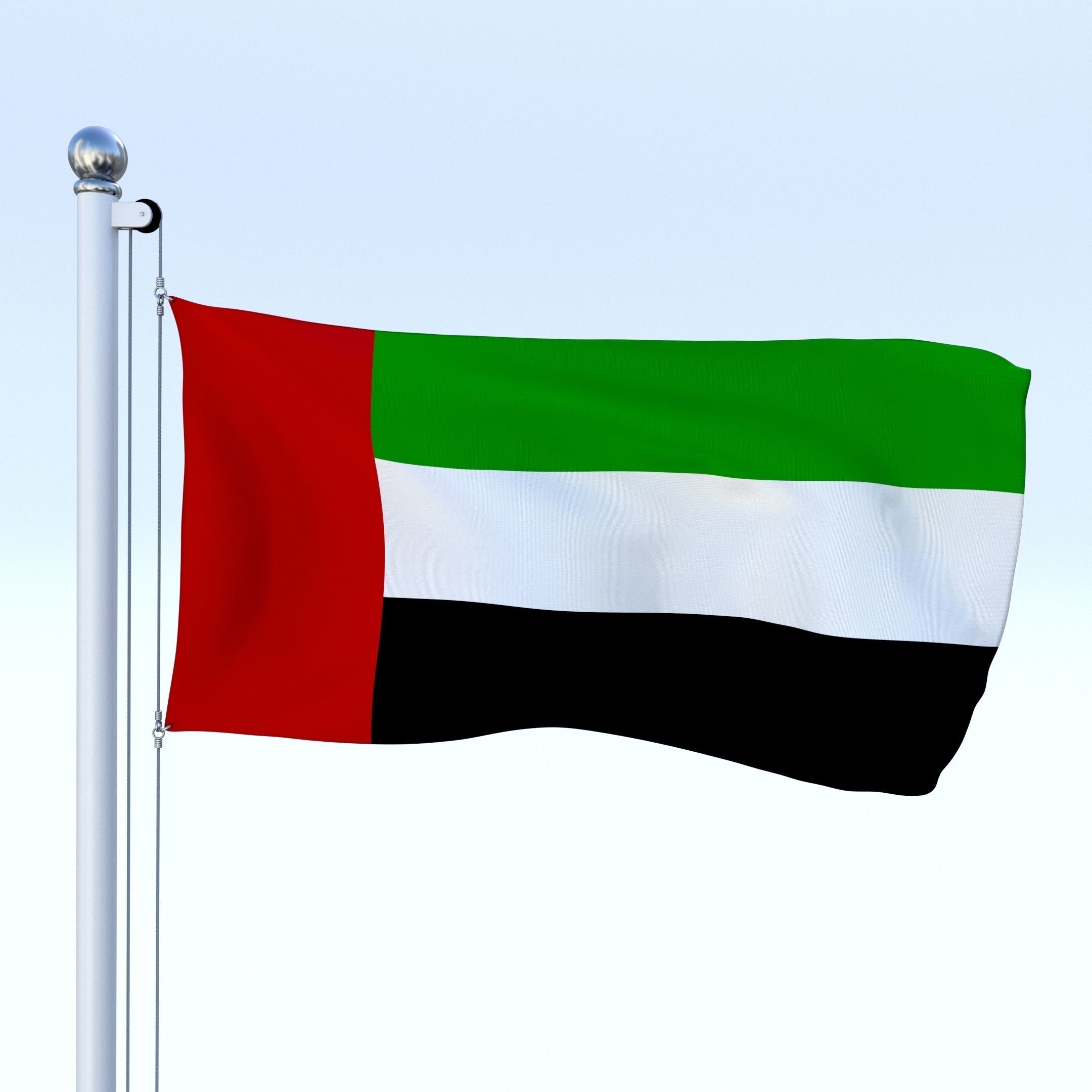 All Asian Flag Pack Low-poly 3D model_7